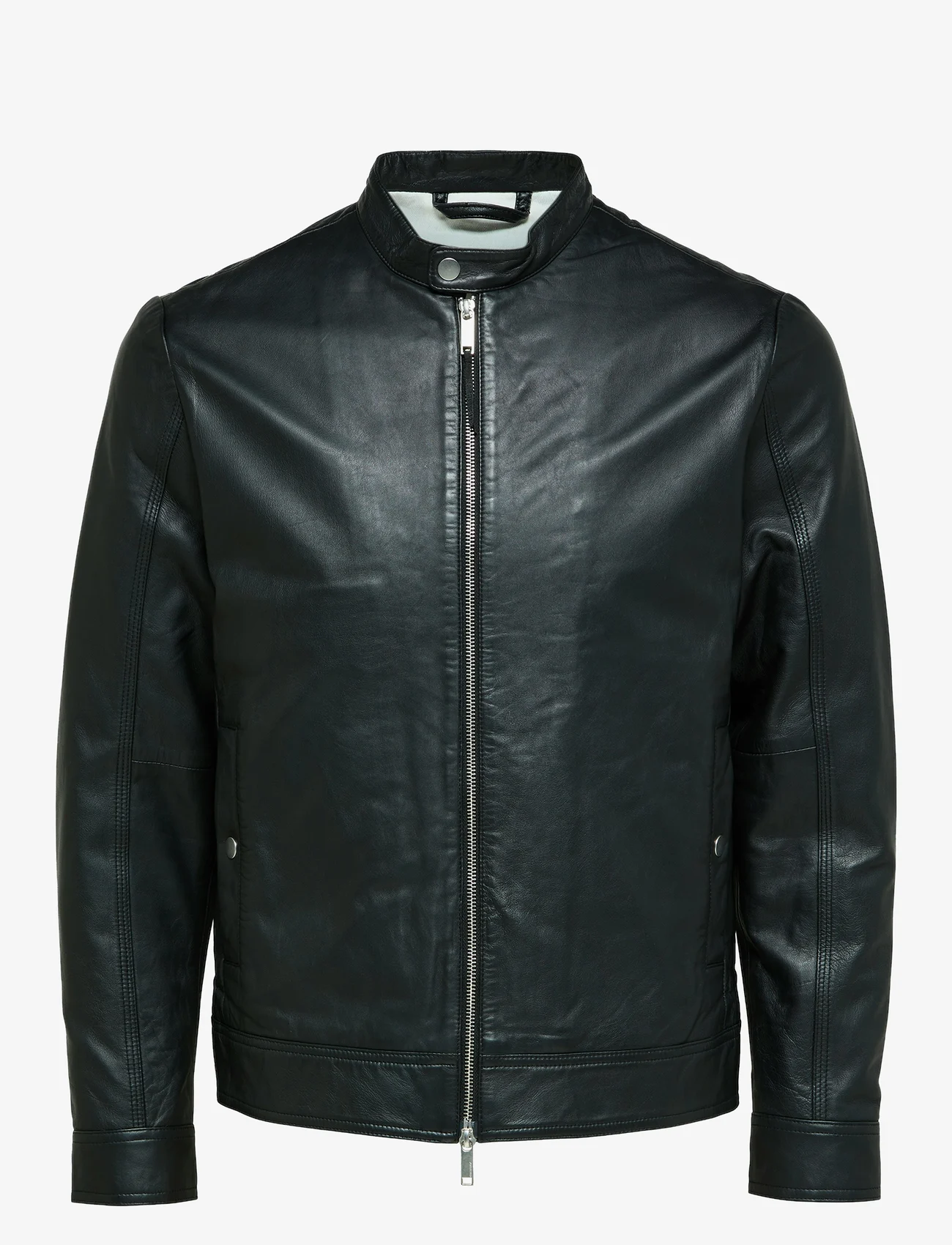 Selected Homme - SLHARCHIVE CLASSIC LEATHER JKT NOOS - spring jackets - black - 1