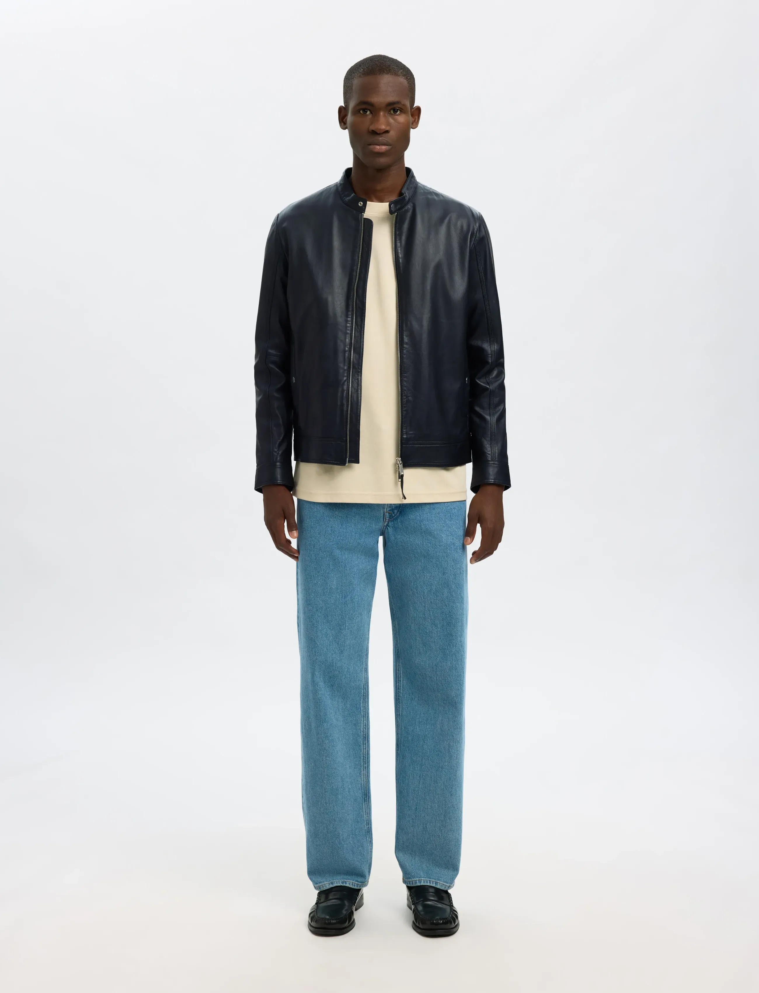 Selected Slmarchive Classic Leather Jkt Noos, XXL, Jackets, Schwarz - Leather, Männerswear
