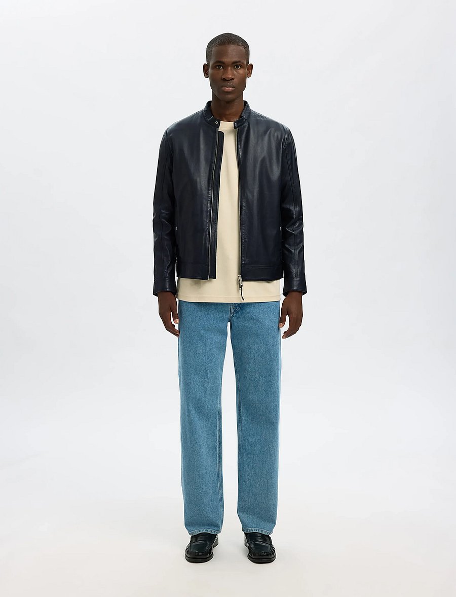 Selected - SLMARCHIVE CLASSIC LEATHER JKT NOOS - frühlingsjacken - black - 0