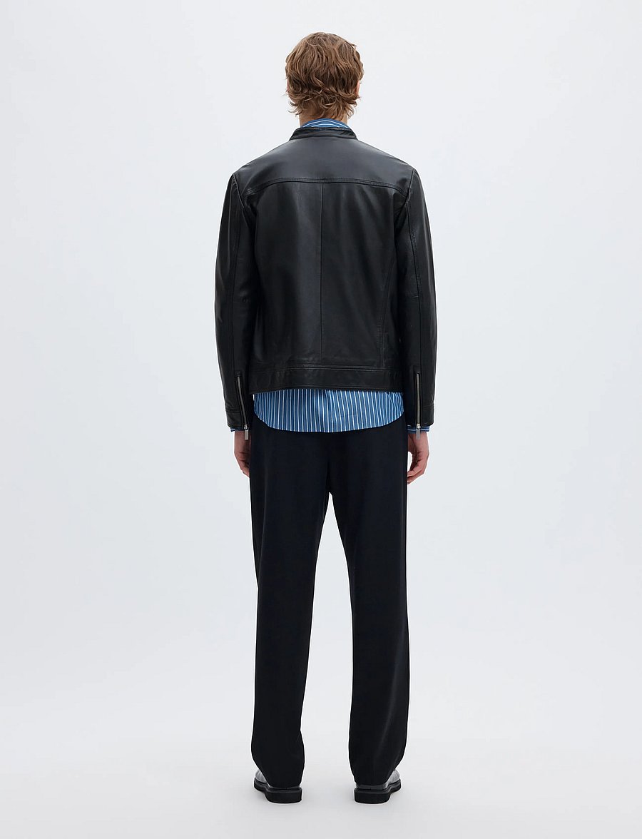 Selected - SLMARCHIVE CLASSIC LEATHER JKT NOOS - herbstjacken - black - 3