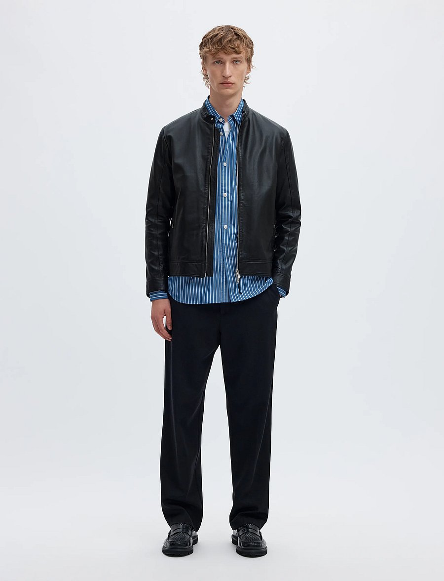 Selected - SLMARCHIVE CLASSIC LEATHER JKT NOOS - herbstjacken - black - 4