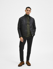 Selected Homme - SLHARCHIVE CLASSIC LEATHER JKT NOOS - wiosenne kurtki - black - 8