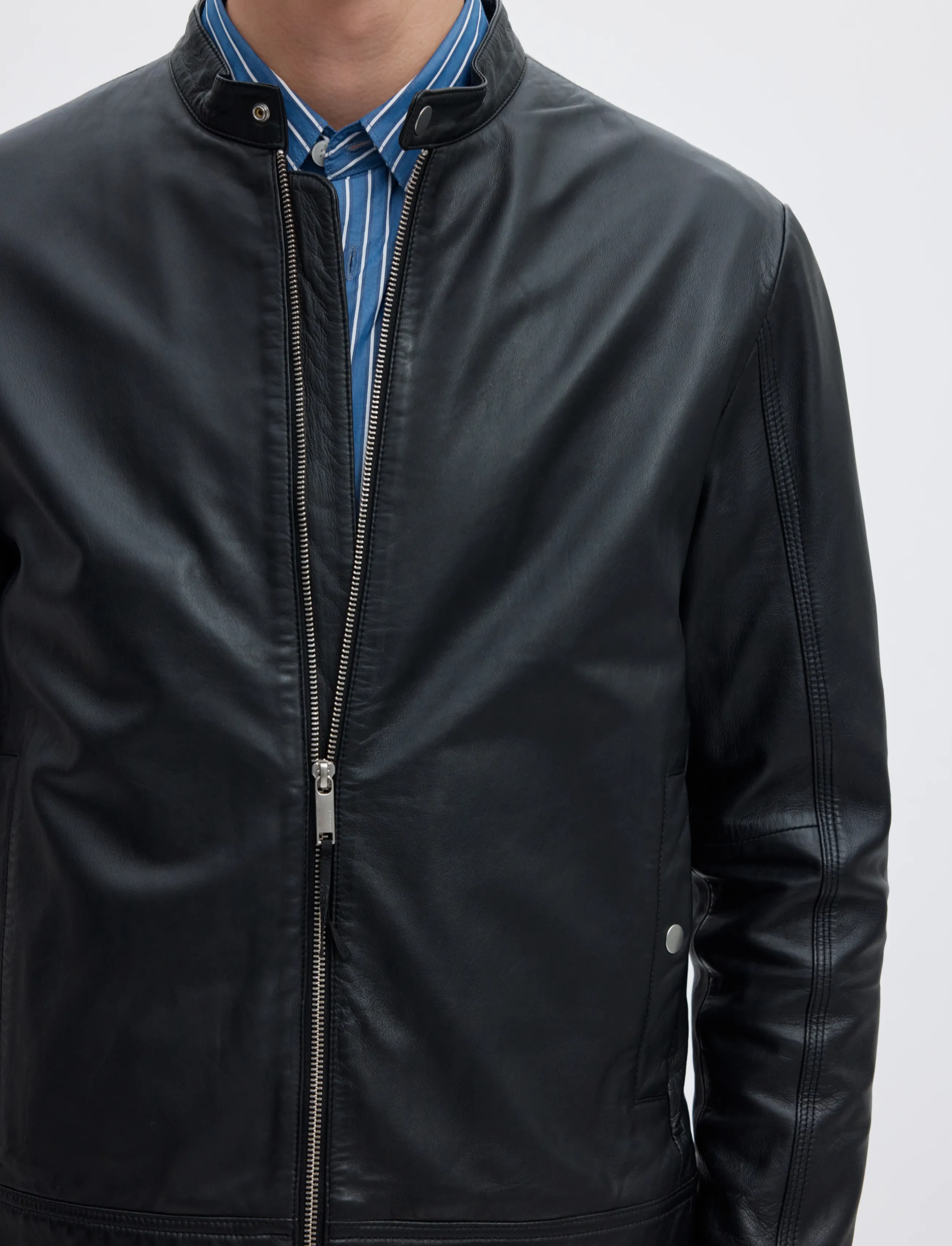 Selected - SLMARCHIVE CLASSIC LEATHER JKT NOOS - fall jackets - black - 5
