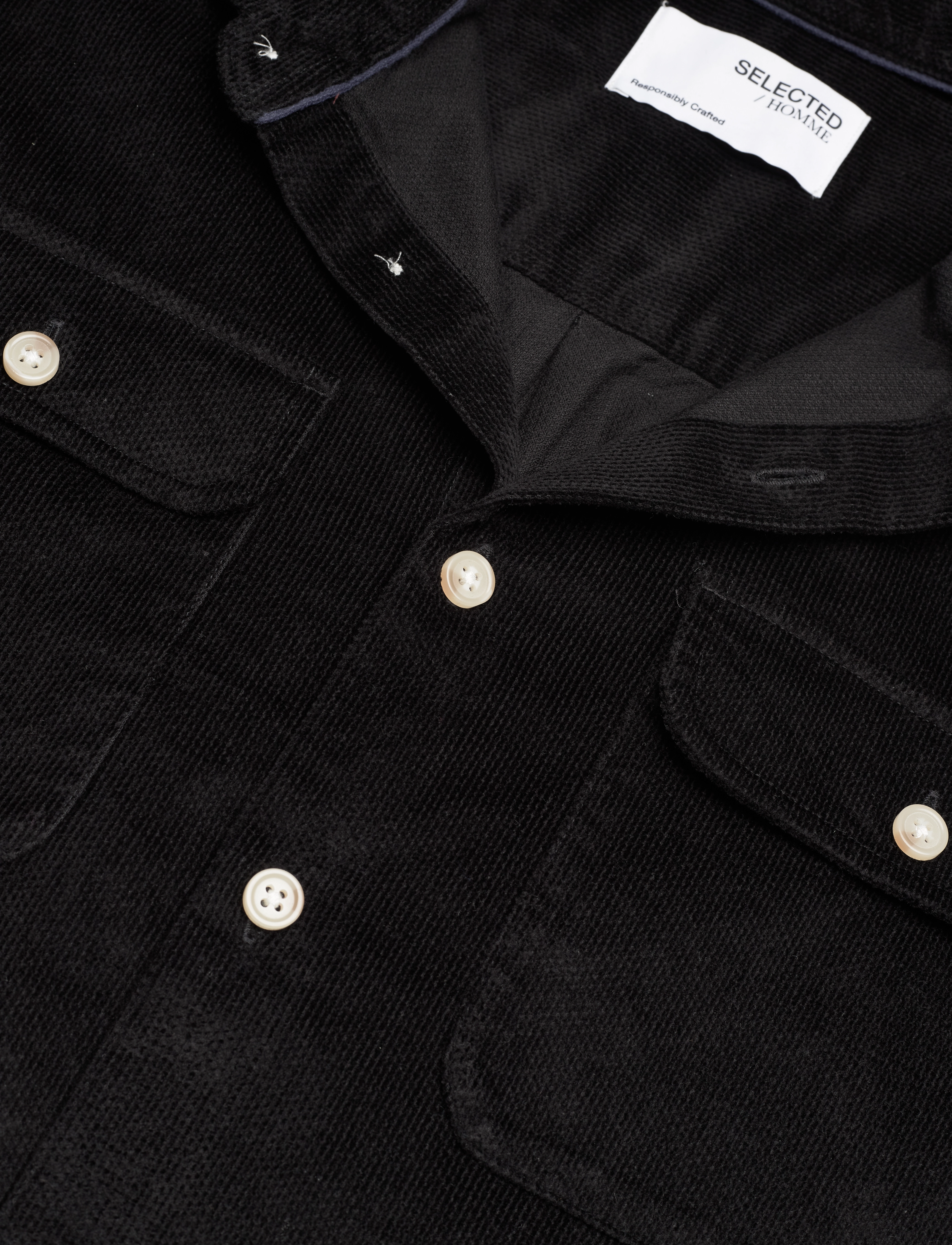 Selected Homme - SLHLOOSEKAPPEL OVERSHIRT LS W - black - 3
