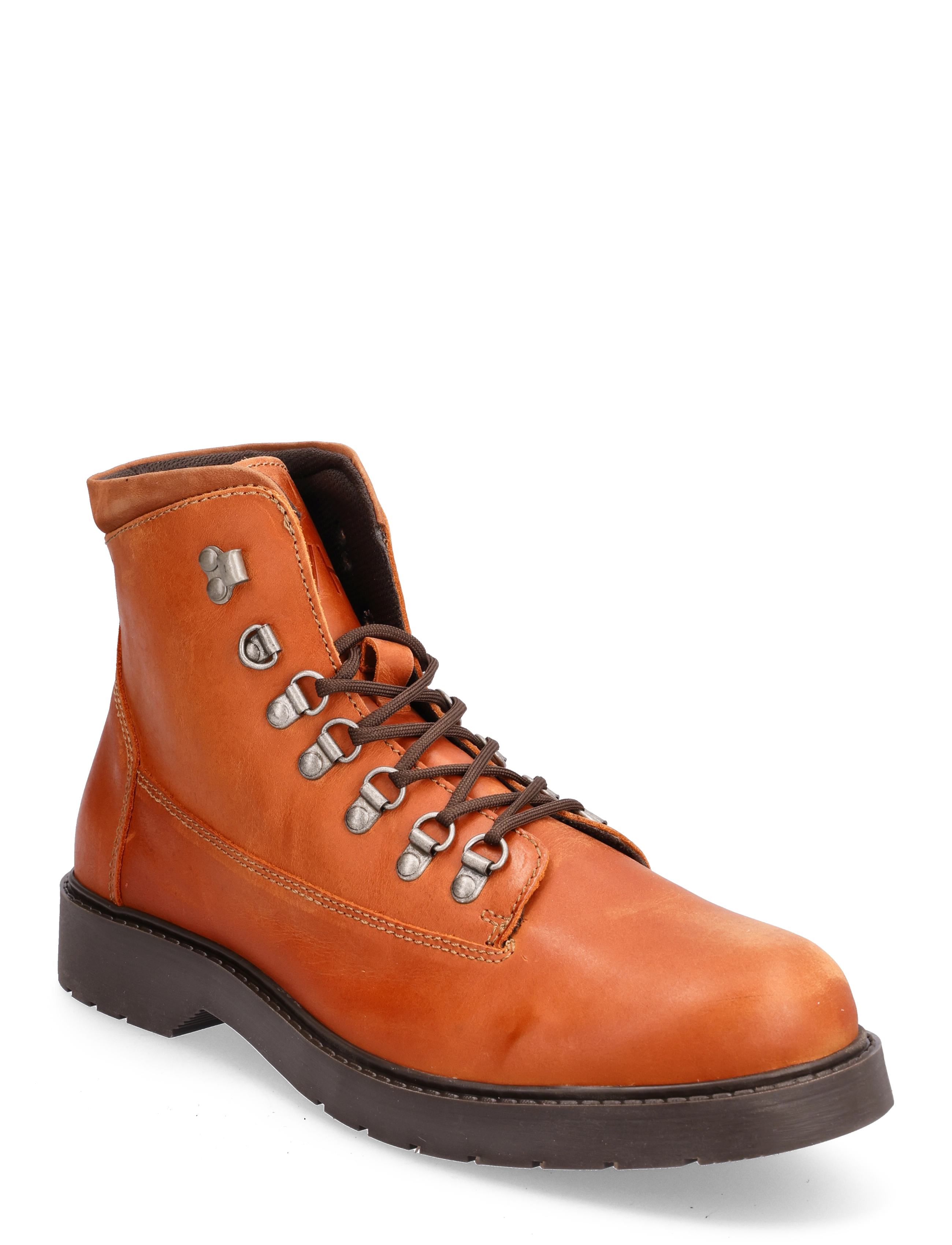 SLHMADS LEATHER BOOT B NOOS - COGNAC