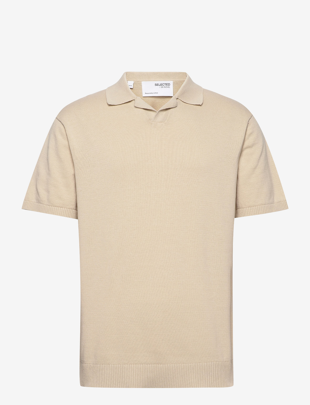 SLHRELAXED-JAMES KNIT RESORT POLO EX - OATMEAL