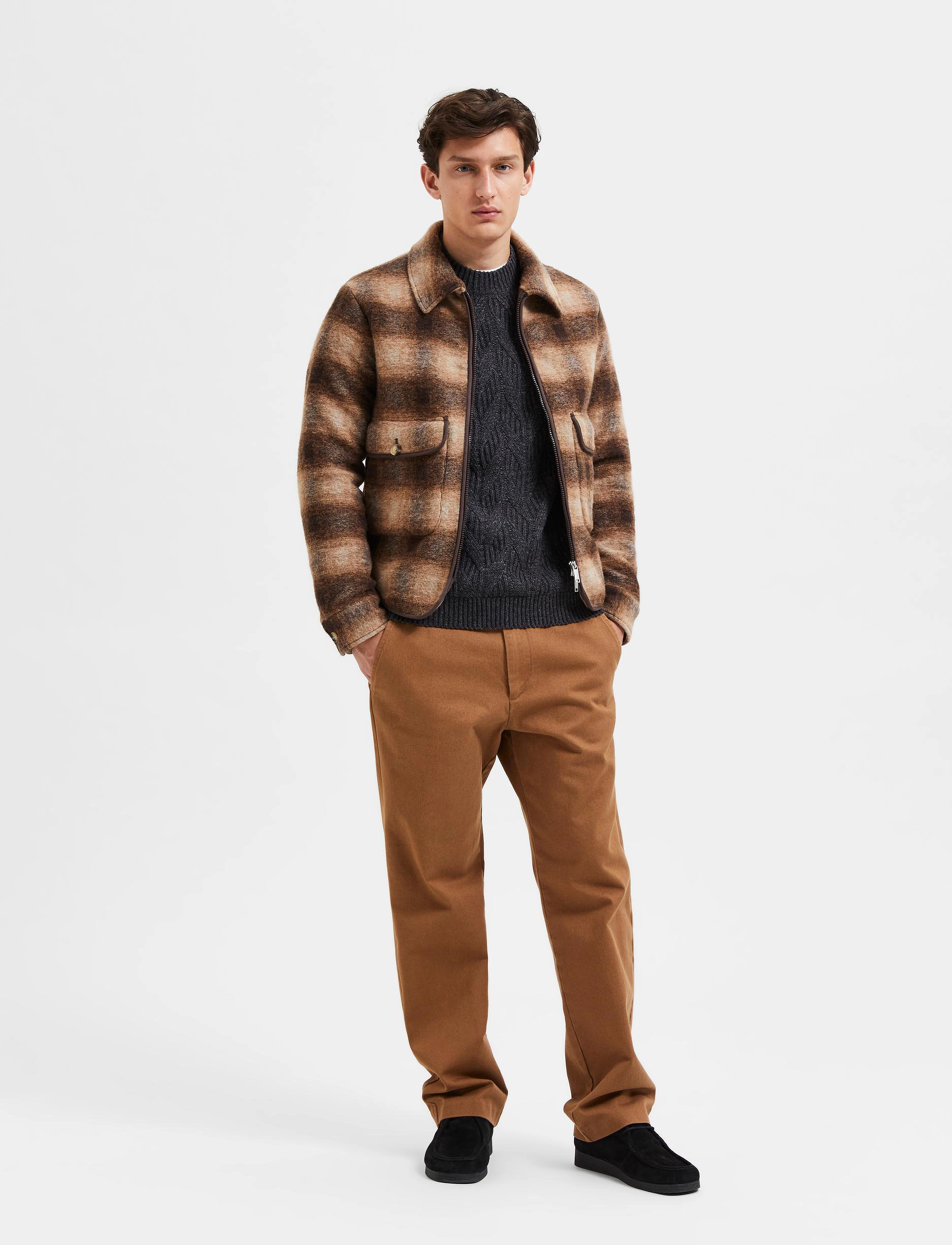 Selected Homme - SLHHOPE BOILED WOOL JACKET W - ermine - 5