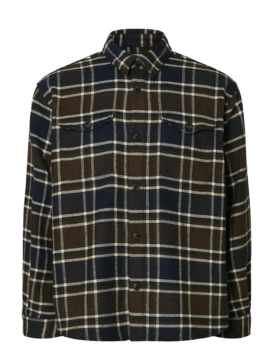 Selected - SLHRLXPABLO WOOL BLEND OVERSHIRT - Überhemden - dark brown melange - 1