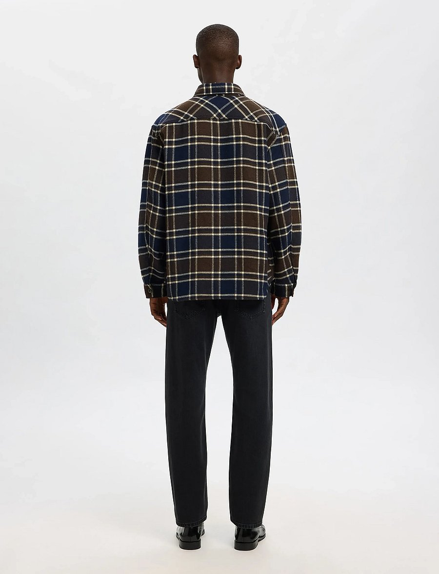 Selected - SLHRLXPABLO WOOL BLEND OVERSHIRT - Überhemden - dark brown melange - 2