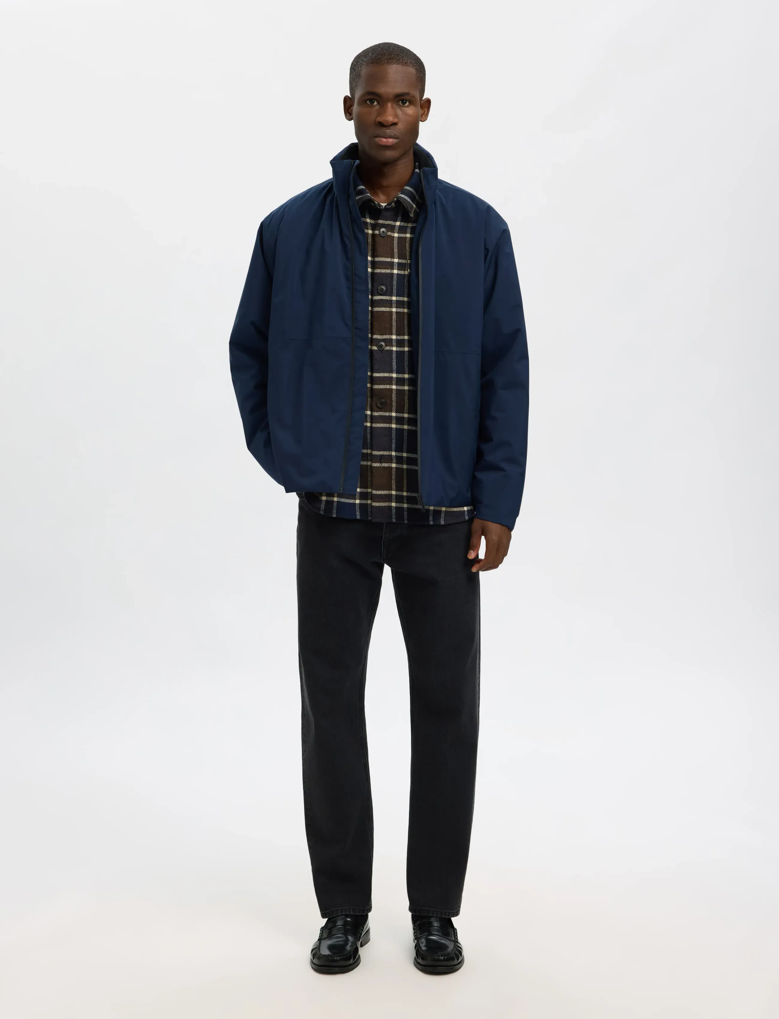 Selected - SLHRLXPABLO WOOL BLEND OVERSHIRT - ternede skjorter - dark brown melange - 3