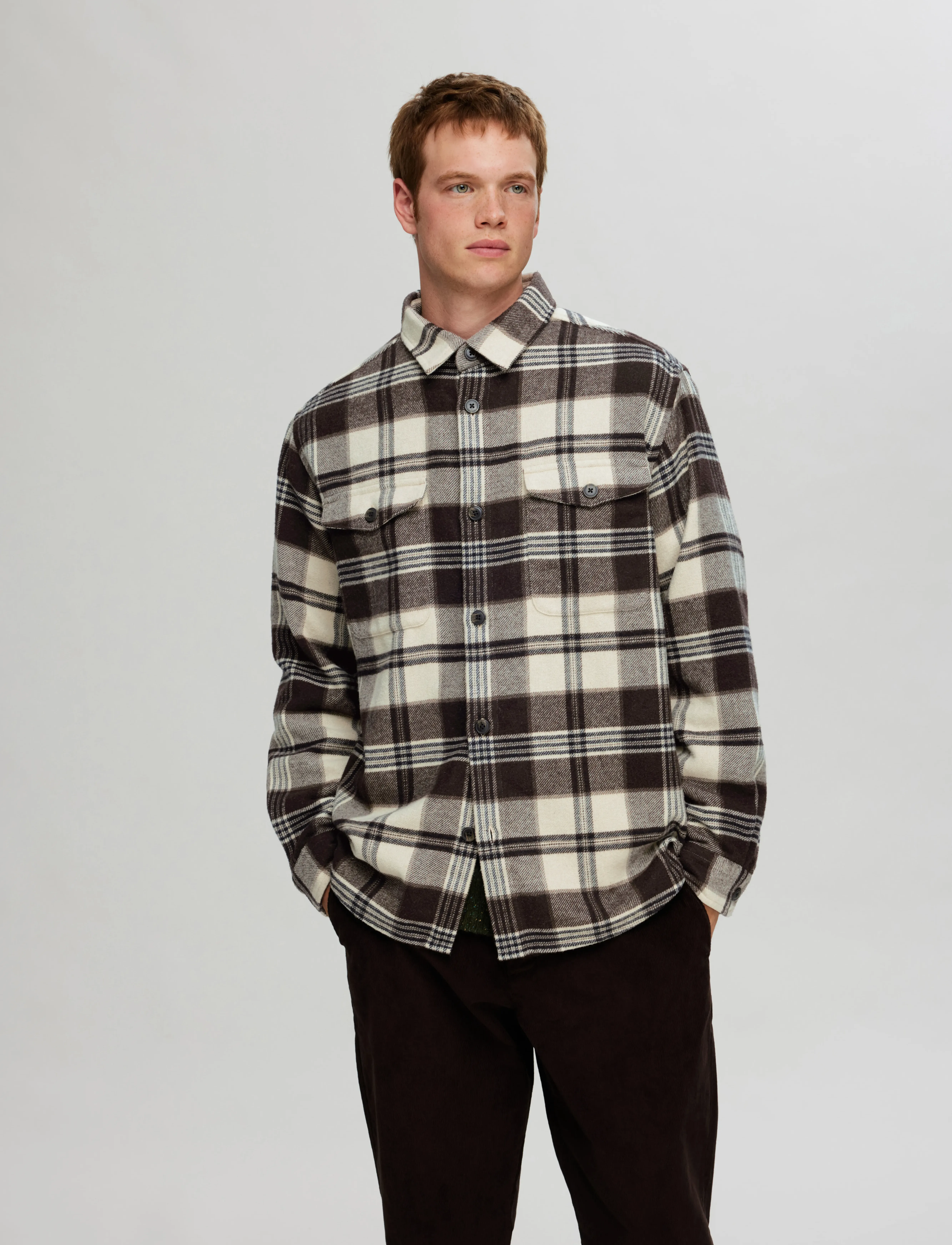Selected - SLHRLXPABLO WOOL BLEND OVERSHIRT - ternede skjorter - pure cashmere - 4
