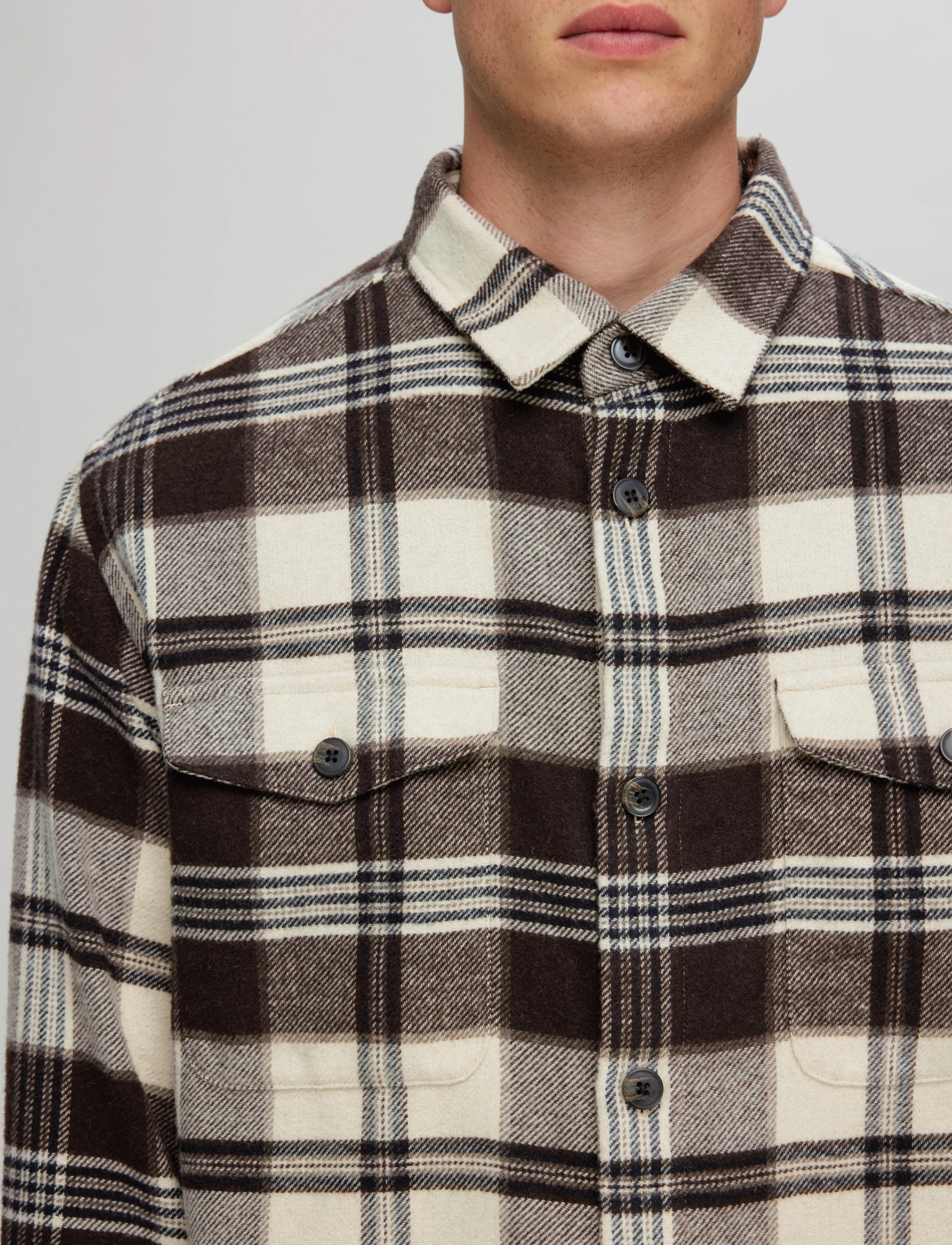 Selected - SLHRLXPABLO WOOL BLEND OVERSHIRT - ternede skjorter - pure cashmere - 5