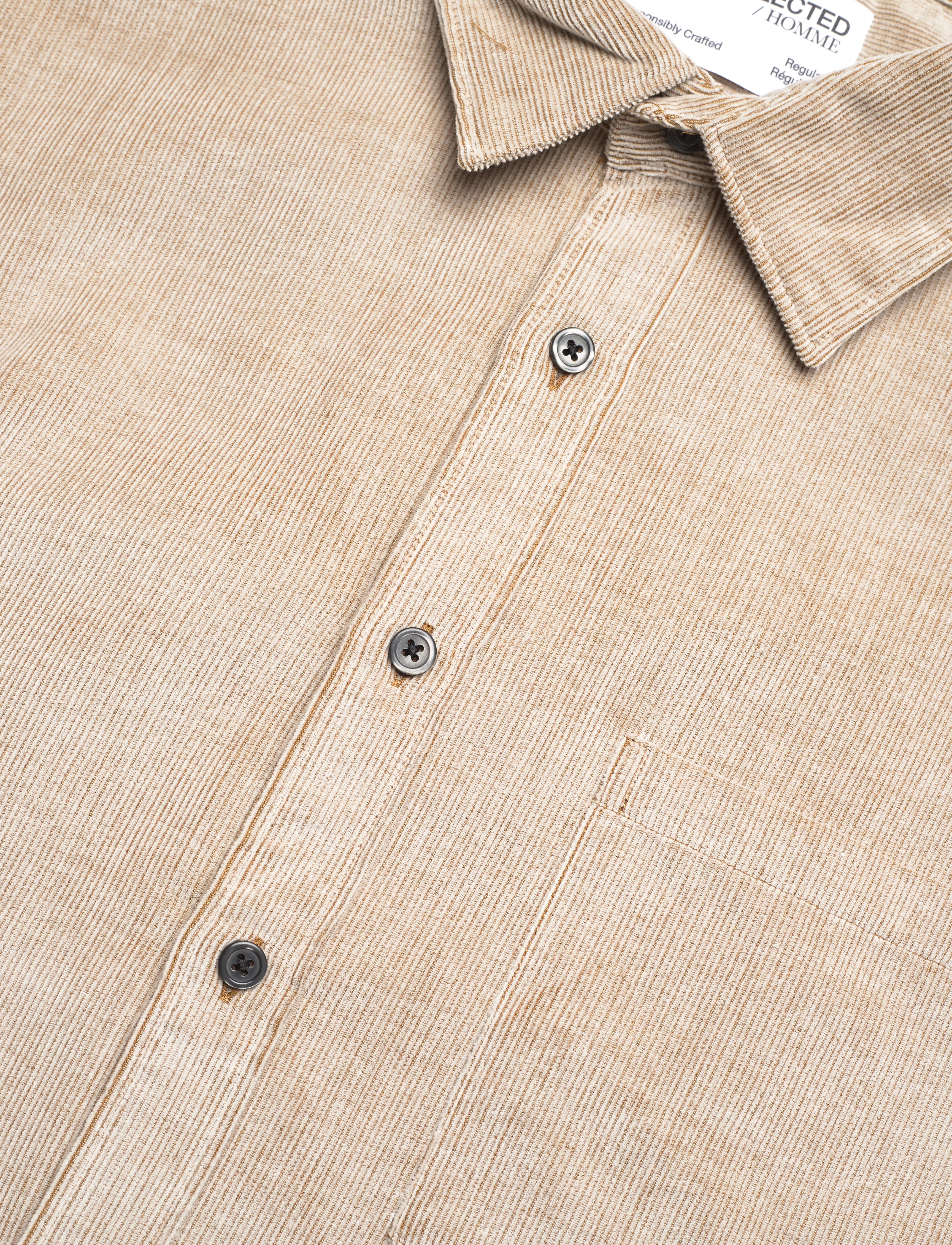 Selected - SLHREGBENJAMIN CORD SHIRT LS W - breen - 3