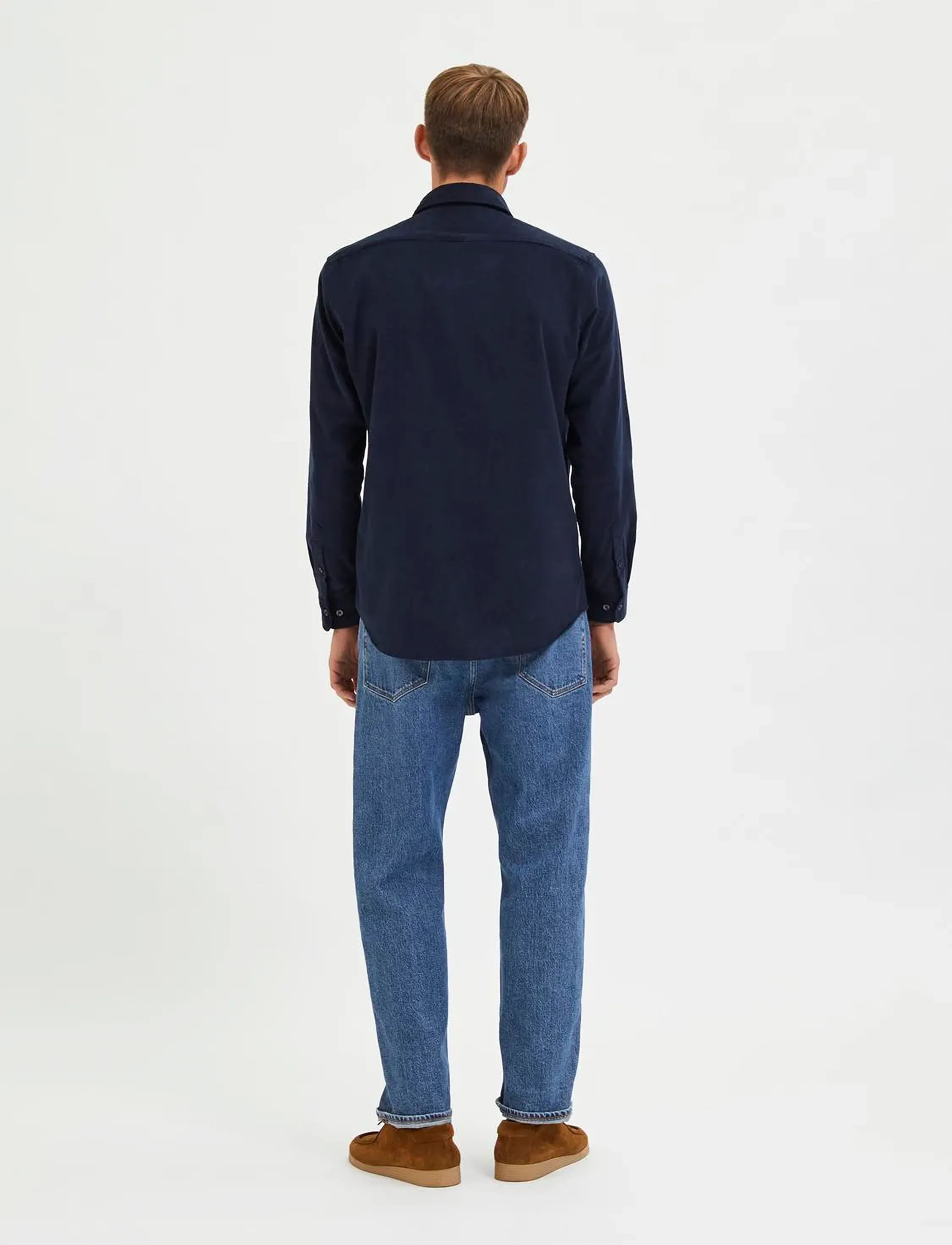 Selected - SLHREGBENJAMIN CORD SHIRT LS W - sky captain - 3