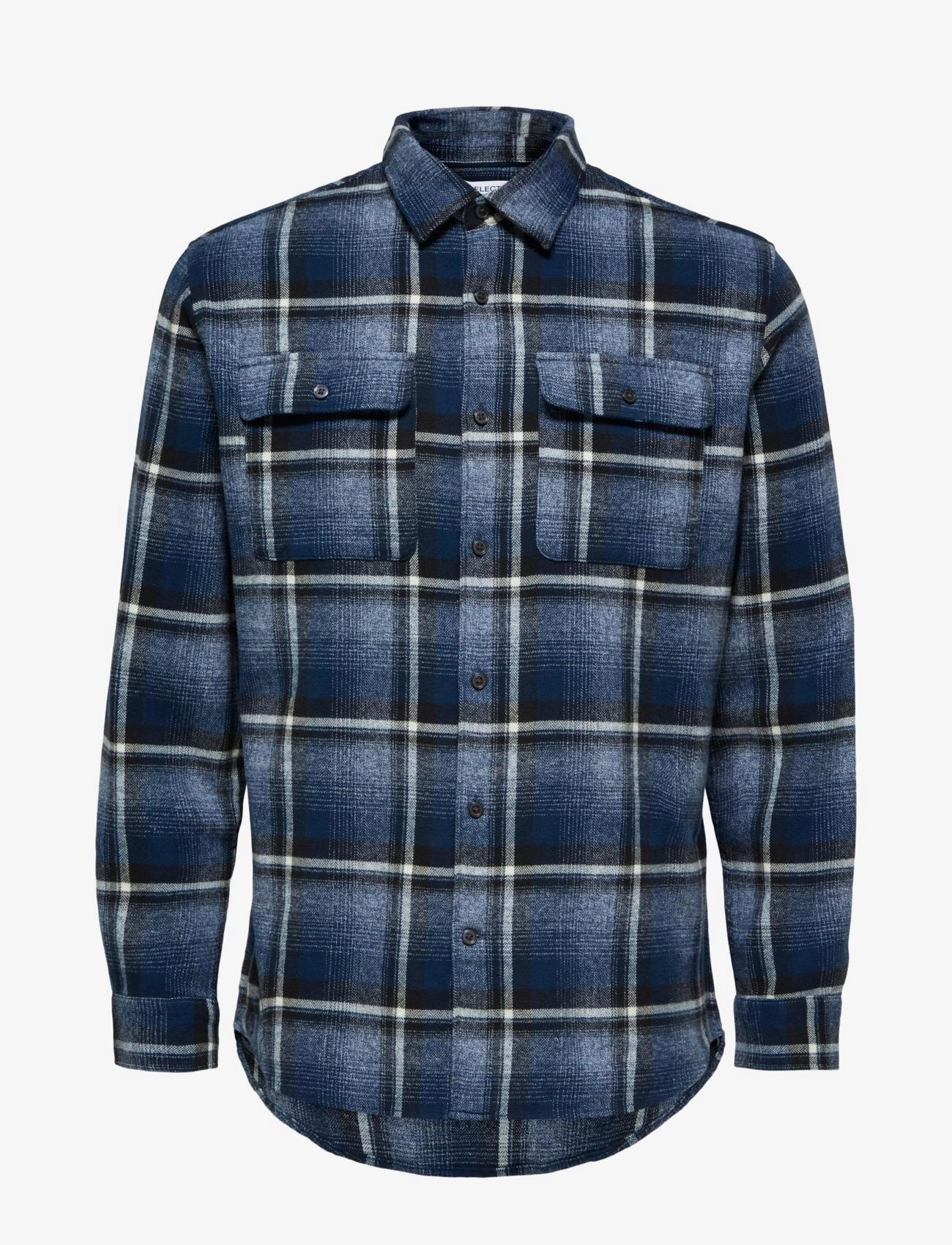 Selected Homme - SLHREGSCOT CHECK SHIRT LS W - sky captain - 0