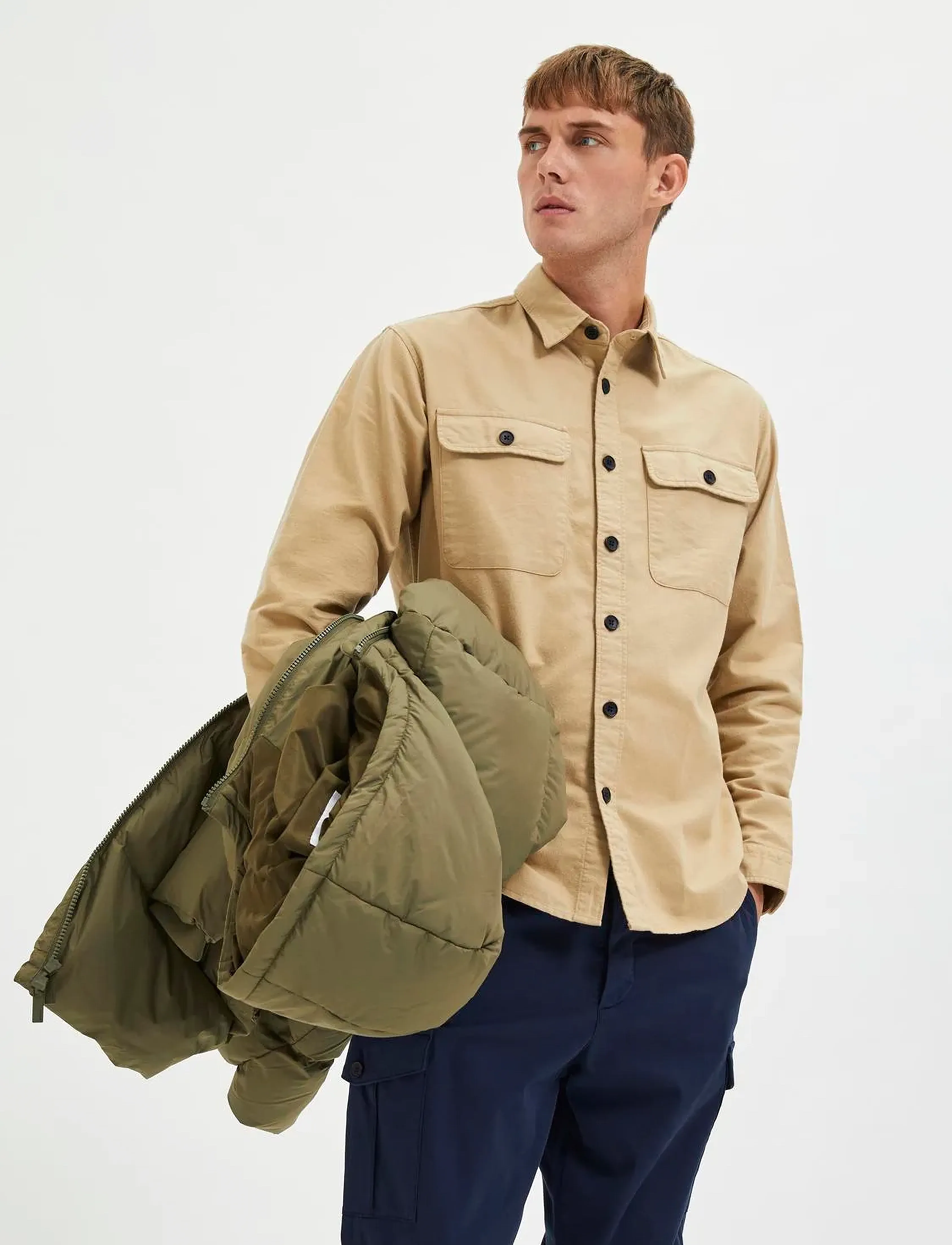 Selected - SLHLOOSEROLF LS OVERSHIRT W - mænd - incense - 4