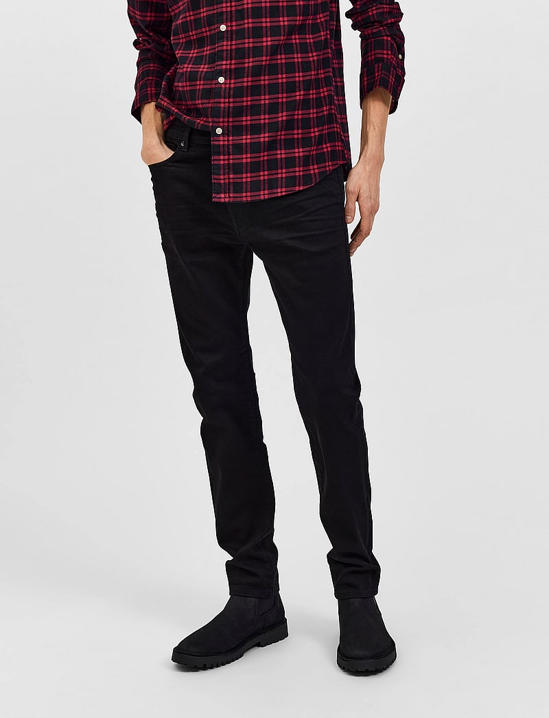 Selected - SLH175-SLIM LEON 24001 BLACK JNS NOOS - slim fit jeans - black denim - 0