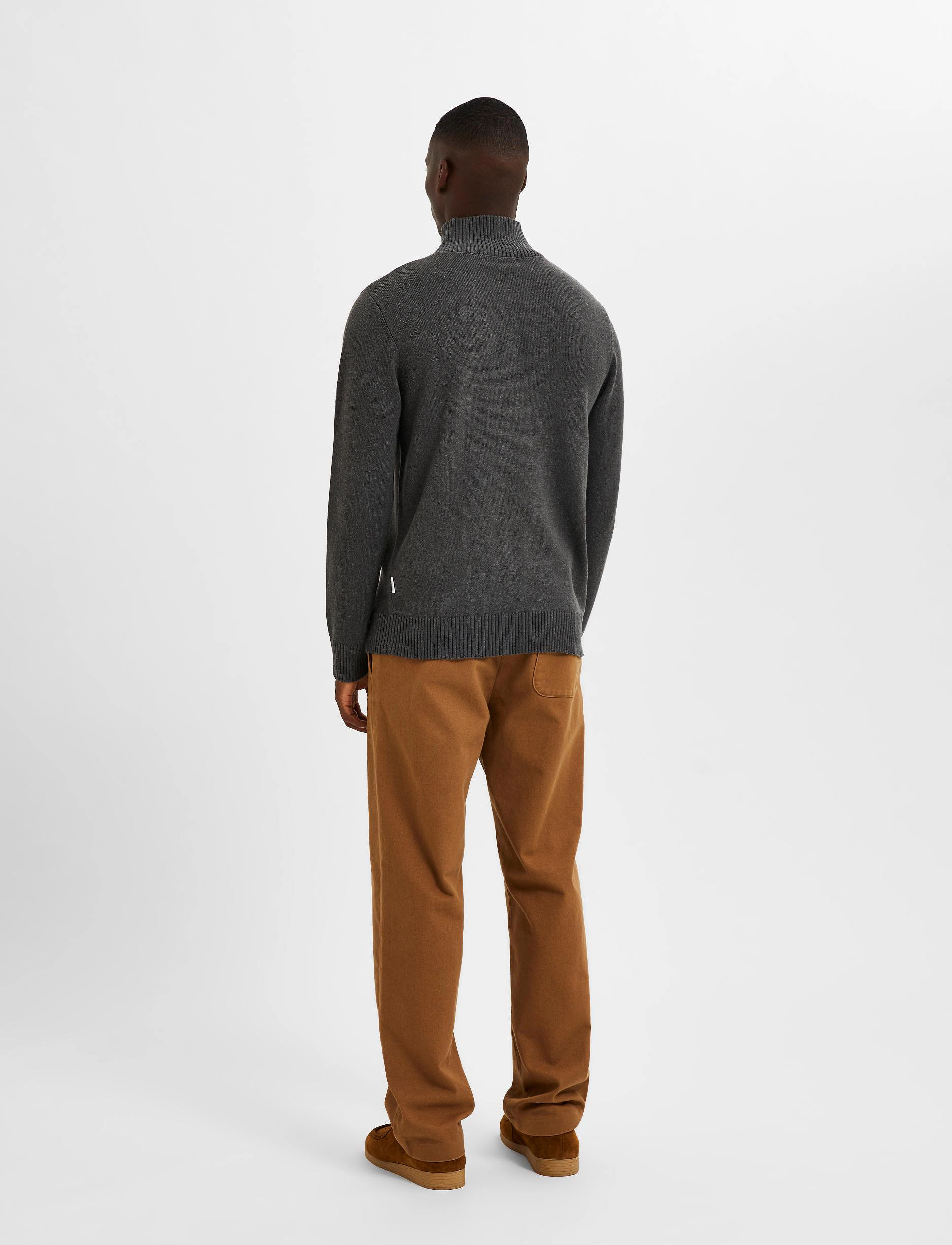 Selected Homme - SLHHANS LS SHAWL-NECK W - dark grey melange - 2