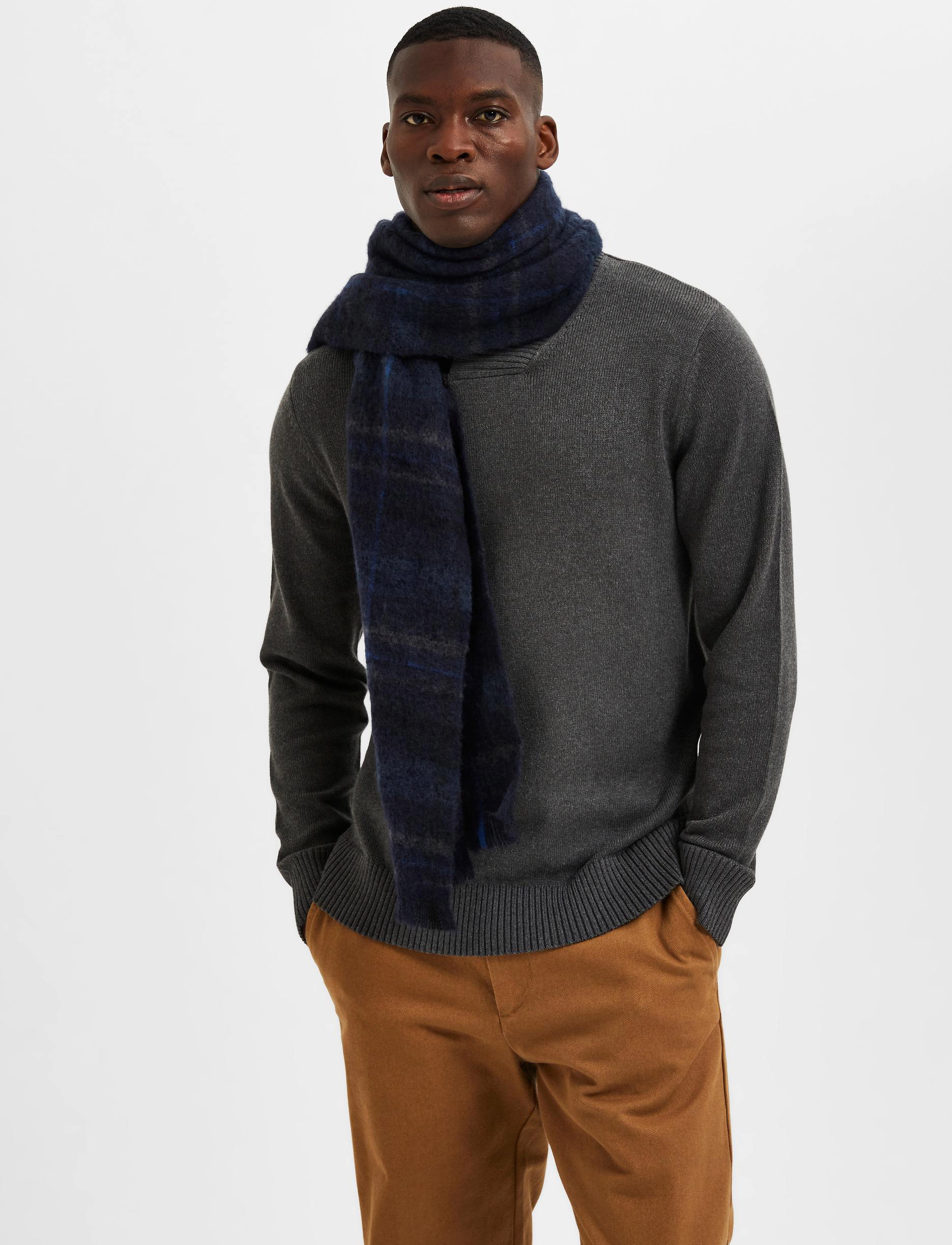 Selected Homme - SLHHANS LS SHAWL-NECK W - dark grey melange - 3