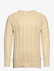 Selected Homme - SLHBILL LS KNIT  CABLE CREW NECK W - basisstrikkeplagg - cloud cream - 0