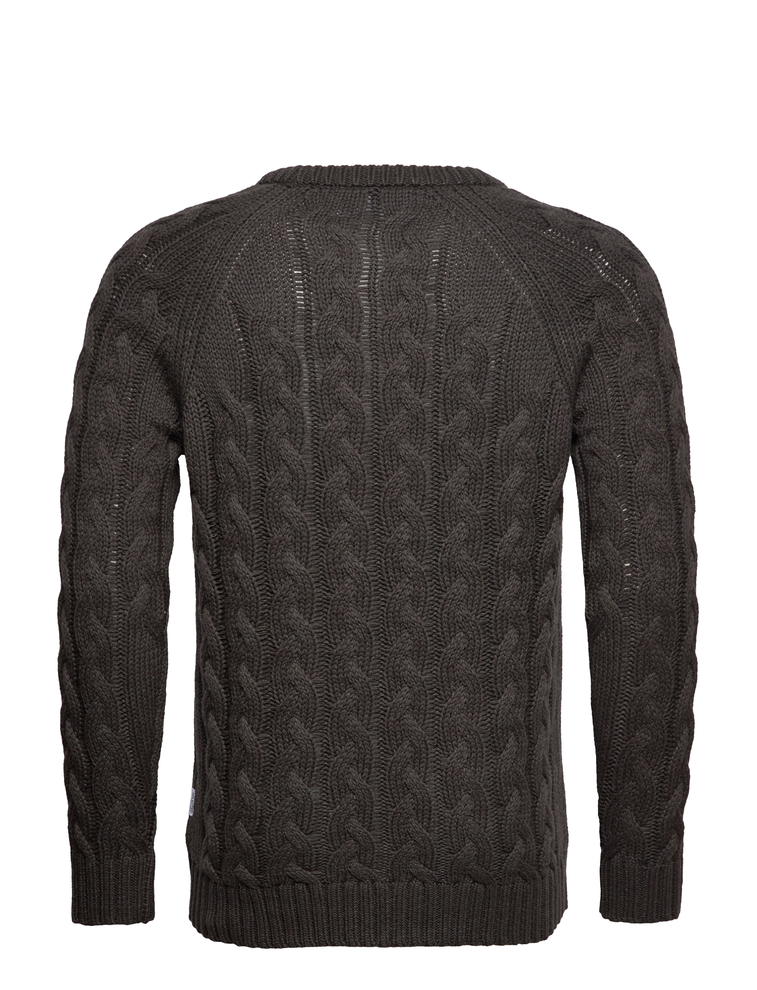 Selected Homme - SLHBILL LS KNIT  CABLE CREW NECK W - dark grey melange - 1