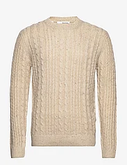 Selected Homme - SLHHENRY LS KNIT CABLE CREW NECK W - perusneuleet - oatmeal - 0
