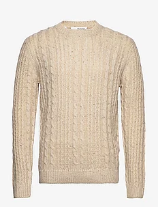 SLHHENRY LS KNIT CABLE CREW NECK W, Selected Homme