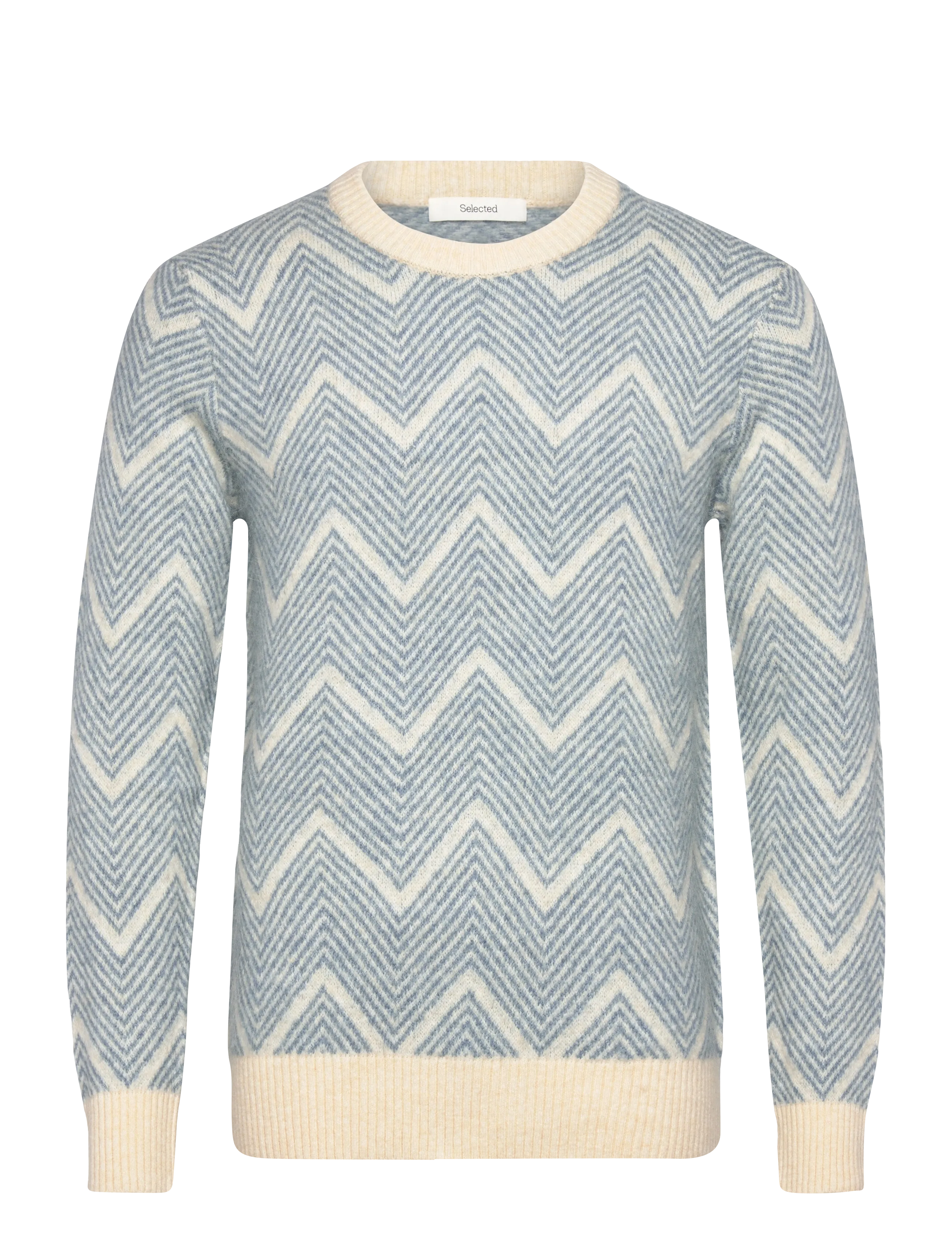 Selected SLMRAI LS KNIT CREW NECK NOOS - Tøj - BLUE MIRAGE / blue