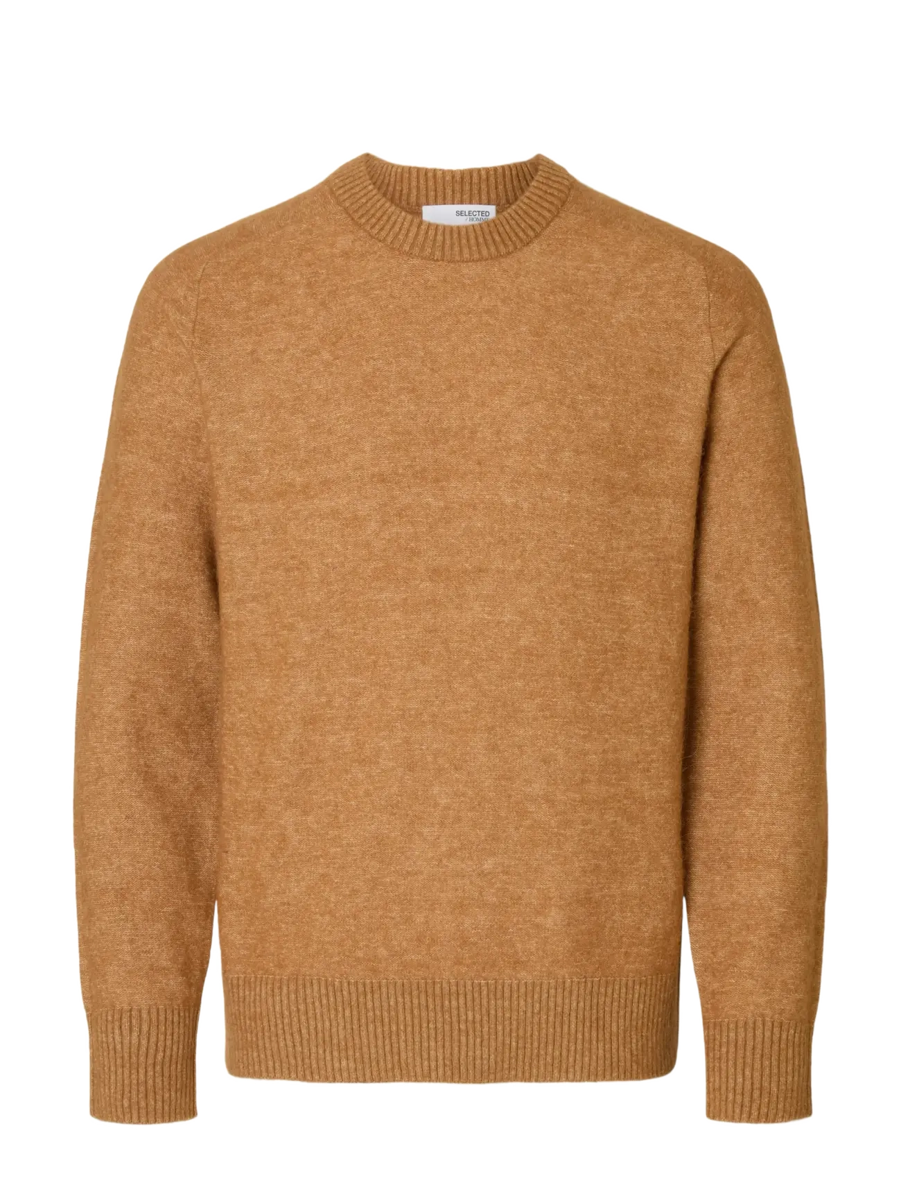 Selected SLMRAI LS KNIT CREW NECK NOOS - Strik - CHIPMUNK / beige