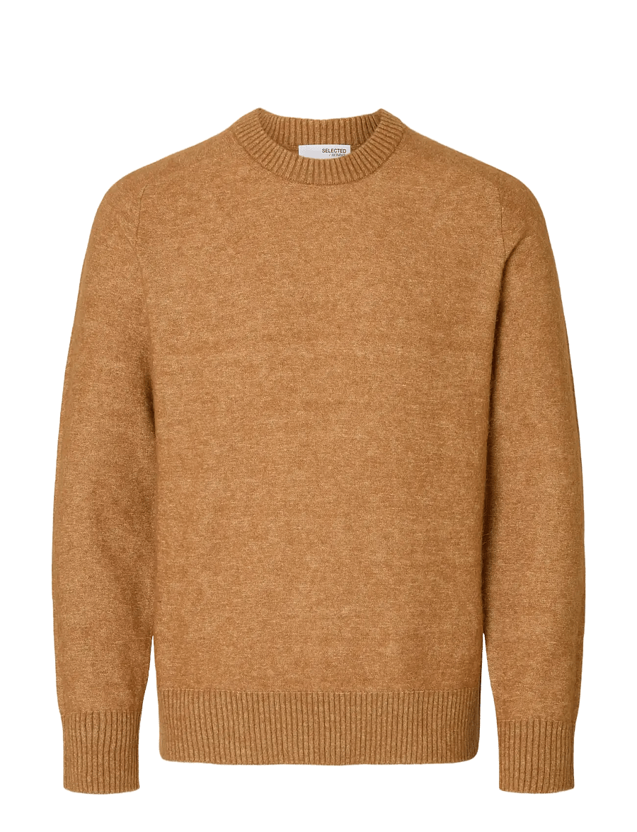 Selected - SLHRAI LS KNIT CREW NECK NOOS - round necks - chipmunk - 1