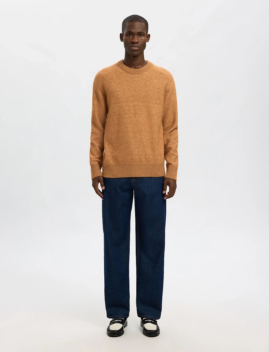 Selected - SLHRAI LS KNIT CREW NECK NOOS - round necks - chipmunk - 3
