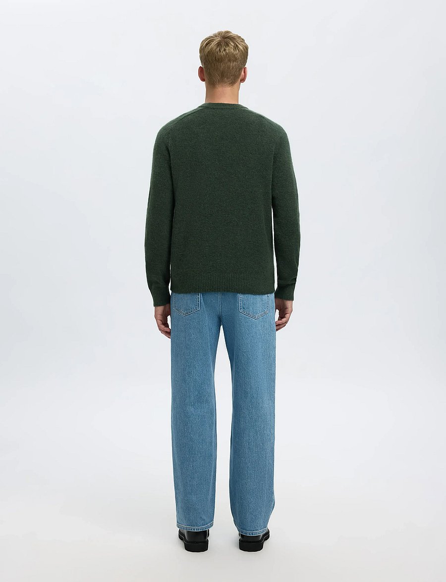 Selected - SLHRAI LS KNIT CREW NECK NOOS - Ümara kaelusega - deep forest - 2