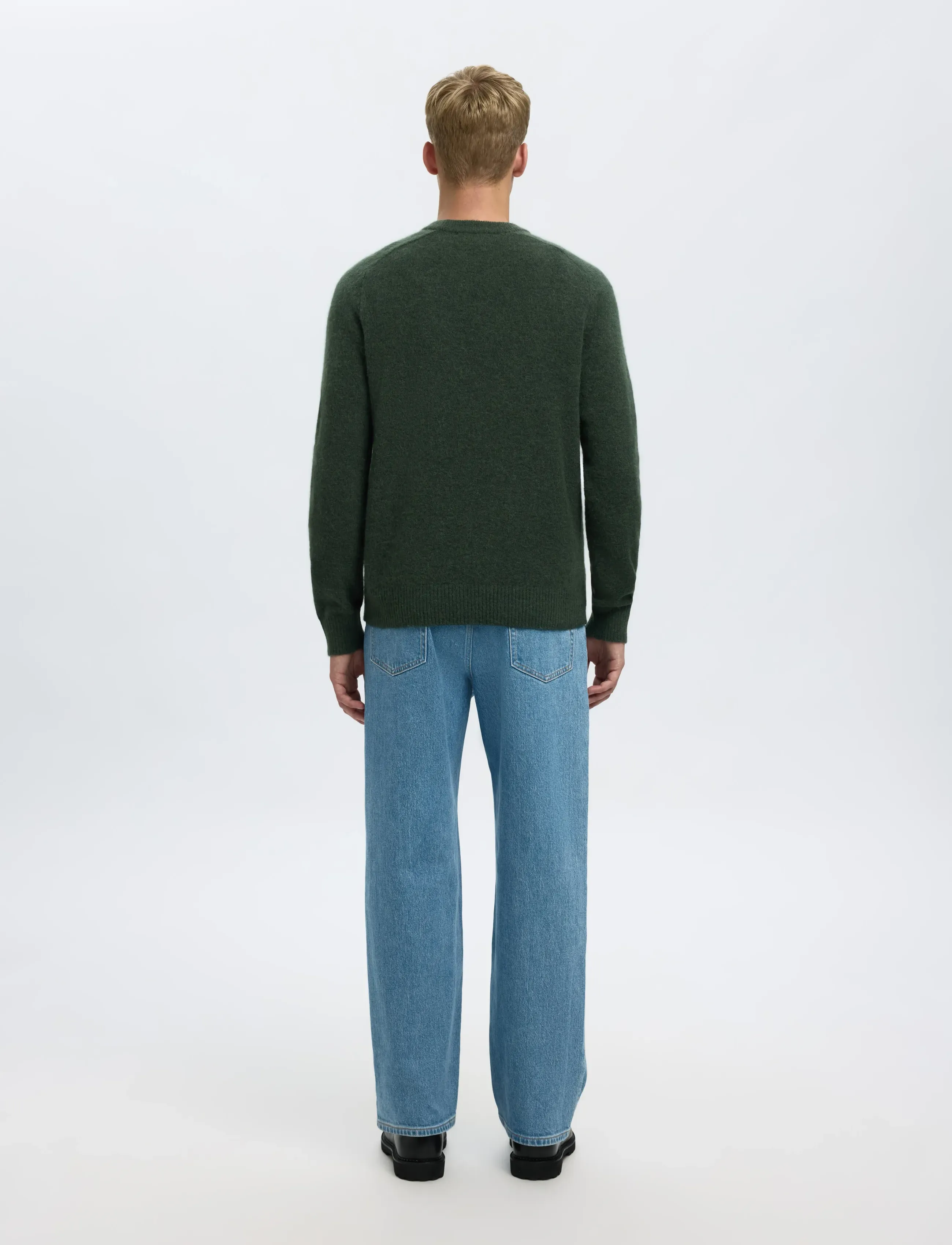 Selected - SLMRAI LS KNIT CREW NECK NOOS - rund hals - deep forest - 2