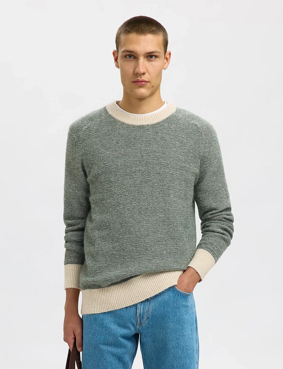 Selected - SLHRAI LS KNIT CREW NECK NOOS - rundhals - deep forest - 4