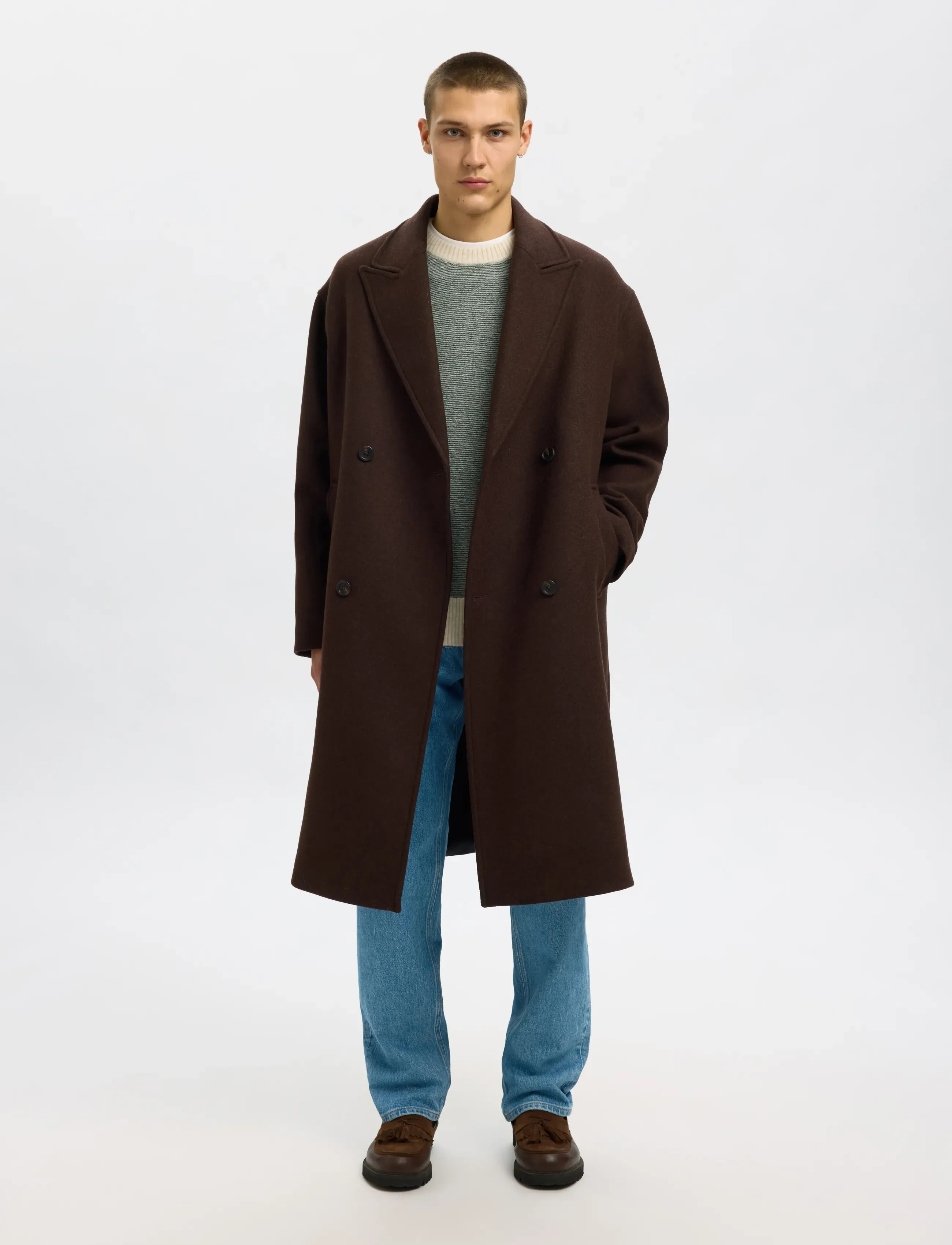 Selected - SLMRAI LS KNIT CREW NECK NOOS - rund hals - deep forest - 5