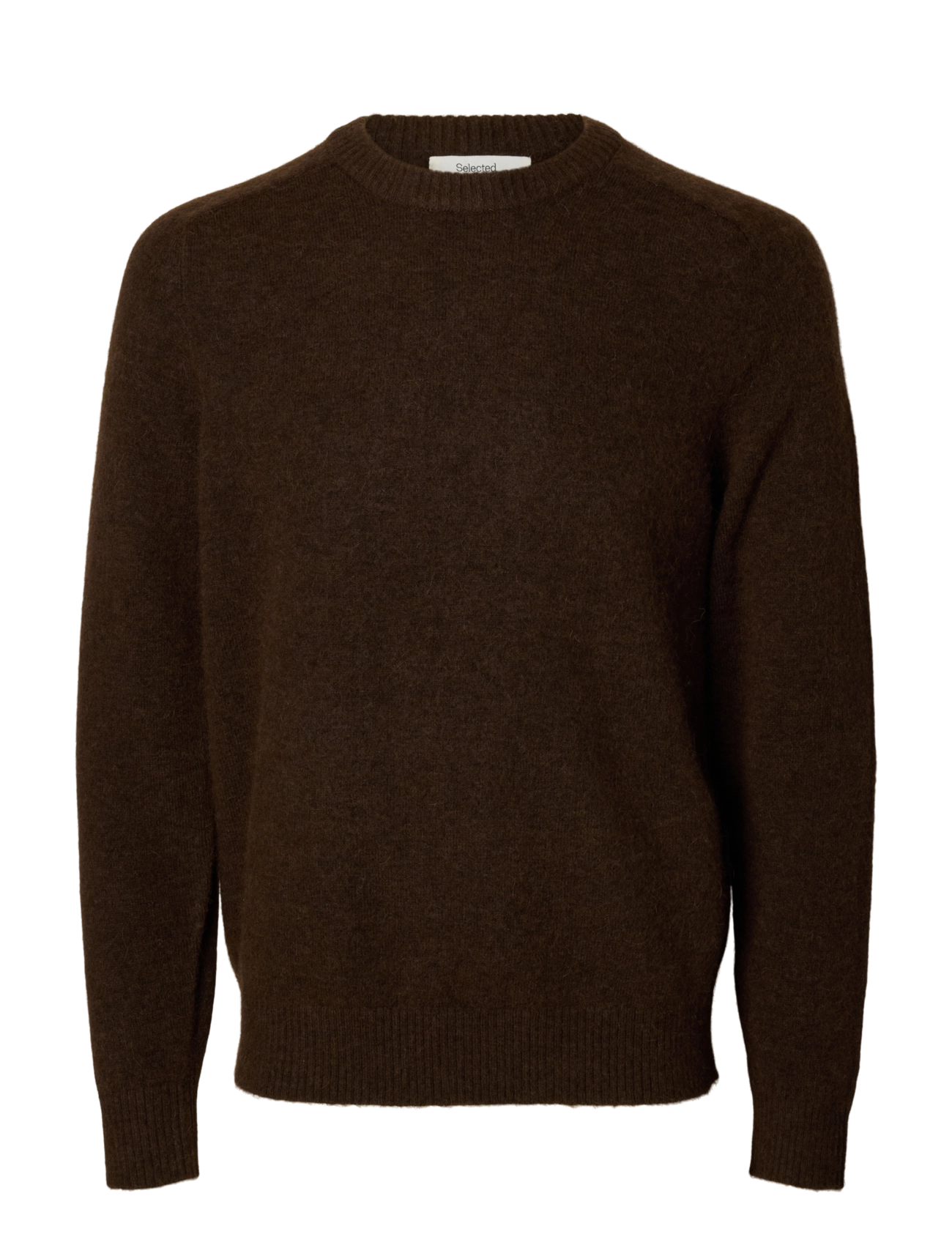 Selected SLMRAI LS KNIT CREW NECK NOOS - Selected - DELICIOSO / brown