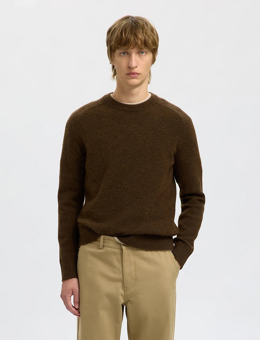 Selected - SLHRAI LS KNIT CREW NECK NOOS - rundhals - demitasse - 0