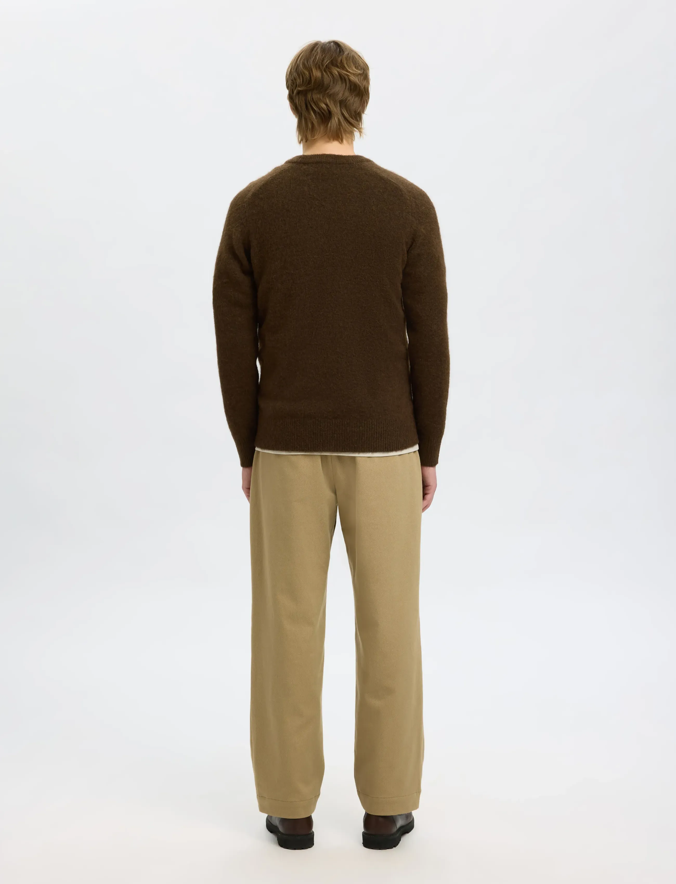 Selected - SLMRAI LS KNIT CREW NECK NOOS - rund hals - demitasse - 2