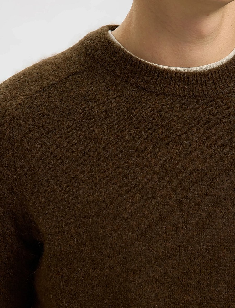 Selected - SLHRAI LS KNIT CREW NECK NOOS - rundhals - demitasse - 4
