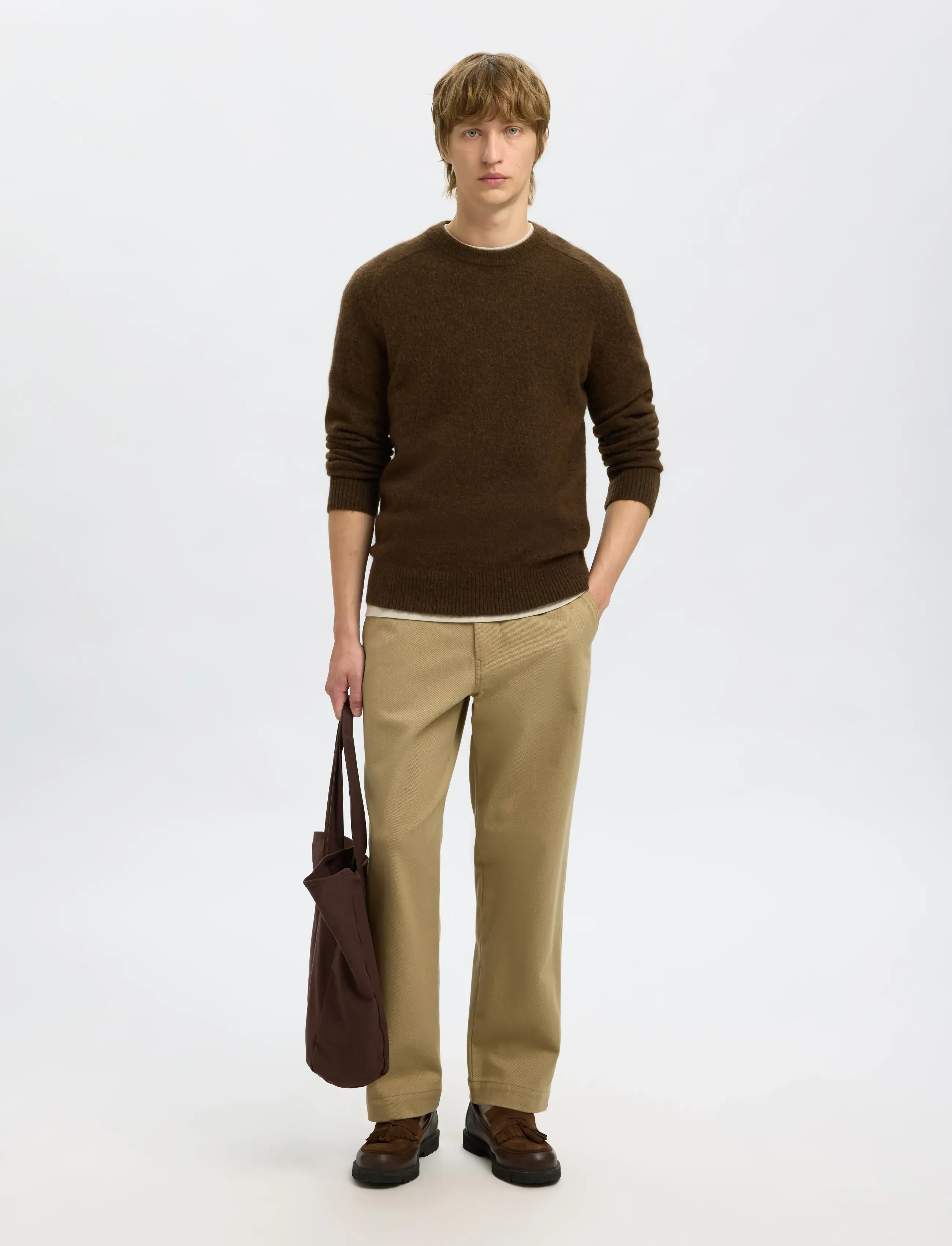 Selected - SLMRAI LS KNIT CREW NECK NOOS - rund hals - demitasse - 5