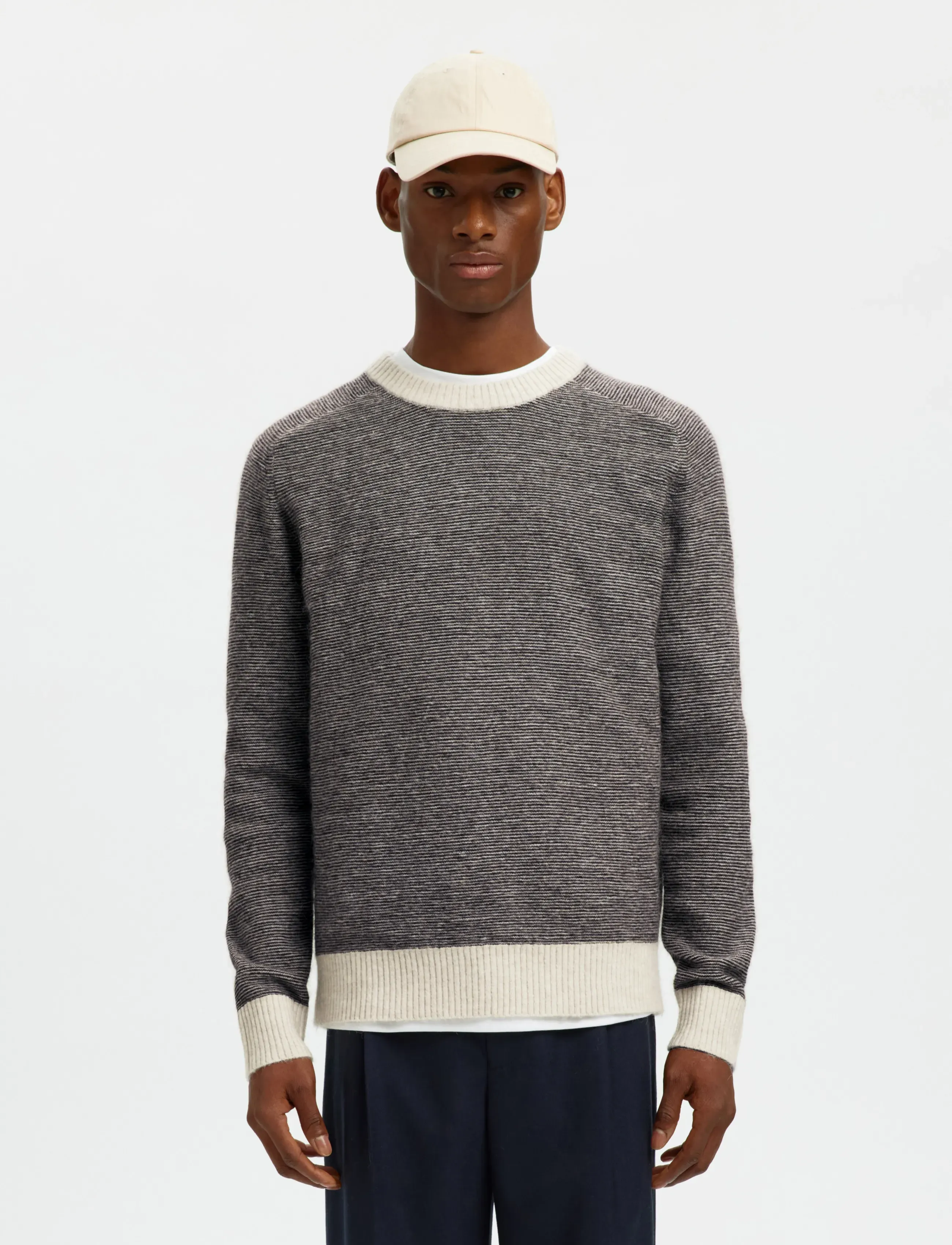 Selected - SLMRAI LS KNIT CREW NECK NOOS - rundhals - demitasse - 0