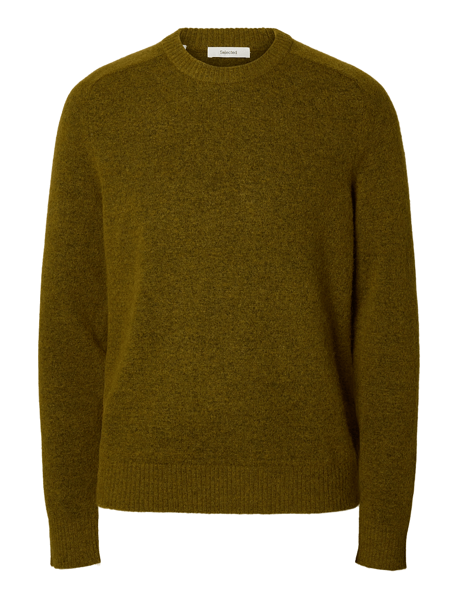Selected - SLMRAI LS KNIT CREW NECK NOOS - rundhalsad - fir green - 1