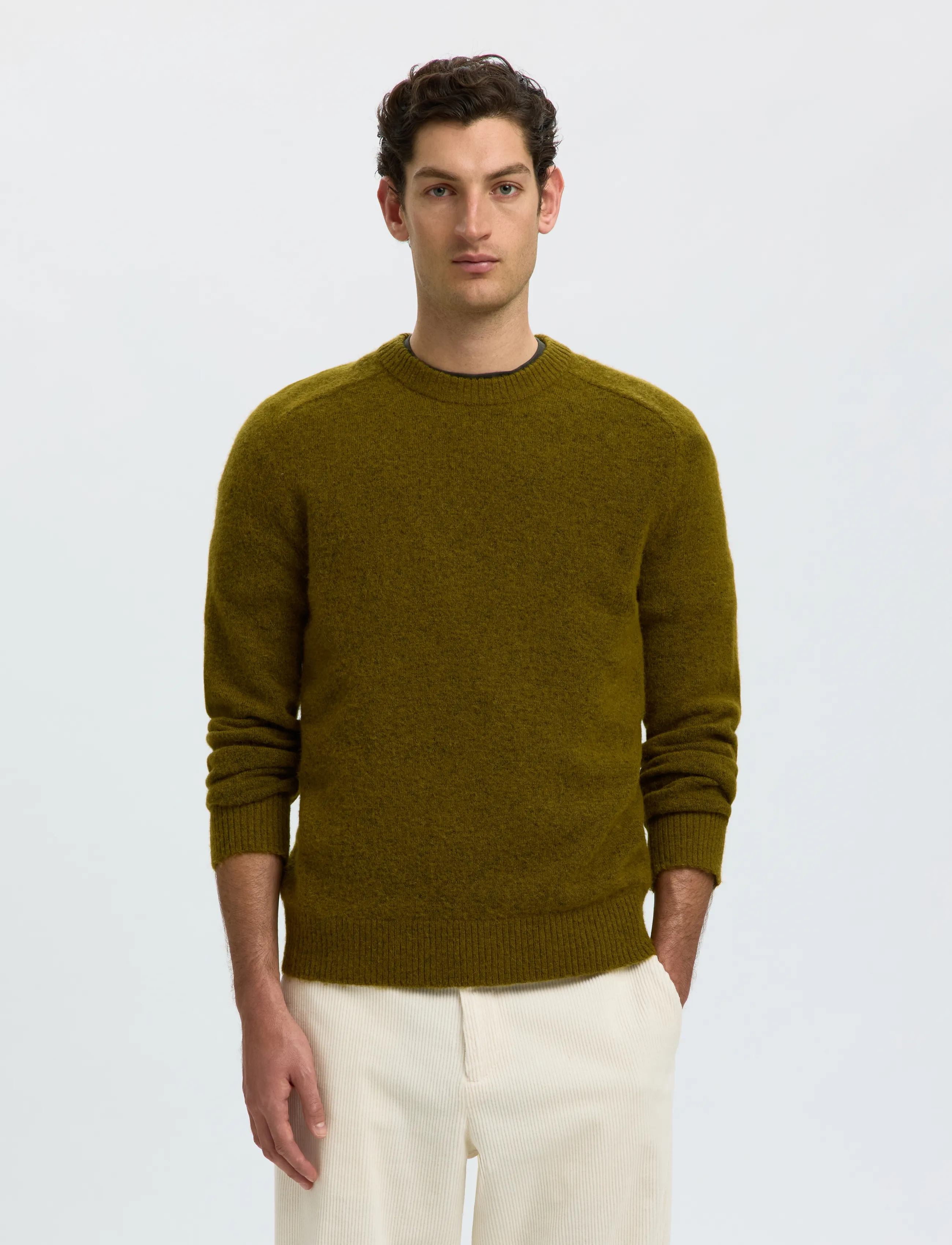 SELECTED Slmrai Ls Knit Crew Neck Noos stickade tröjor herr – bild 2