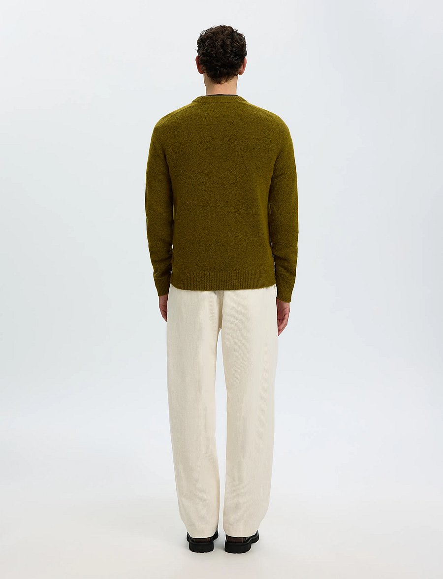 Selected - SLMRAI LS KNIT CREW NECK NOOS - rundhalsad - fir green - 2