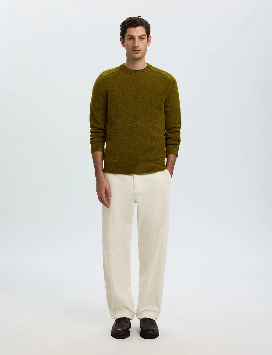 Selected - SLMRAI LS KNIT CREW NECK NOOS - rundhalsad - fir green - 3