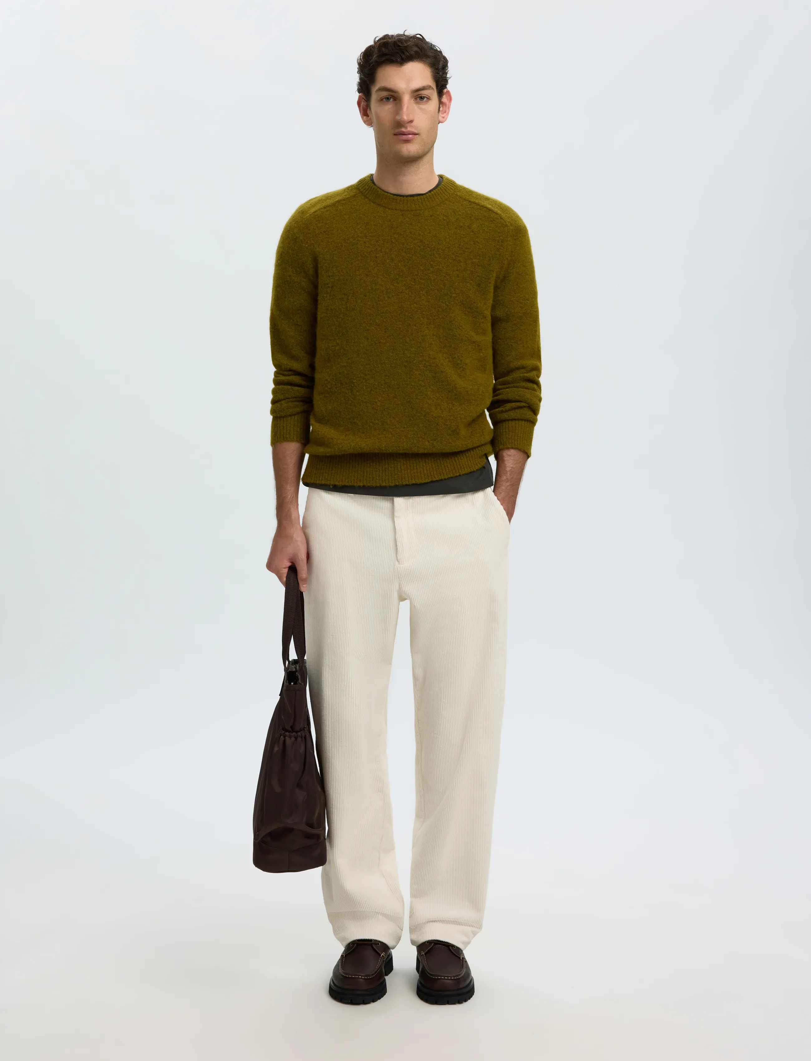 Selected - SLMRAI LS KNIT REG CREW NECK NOOS - rundhalsad - fir green - 5