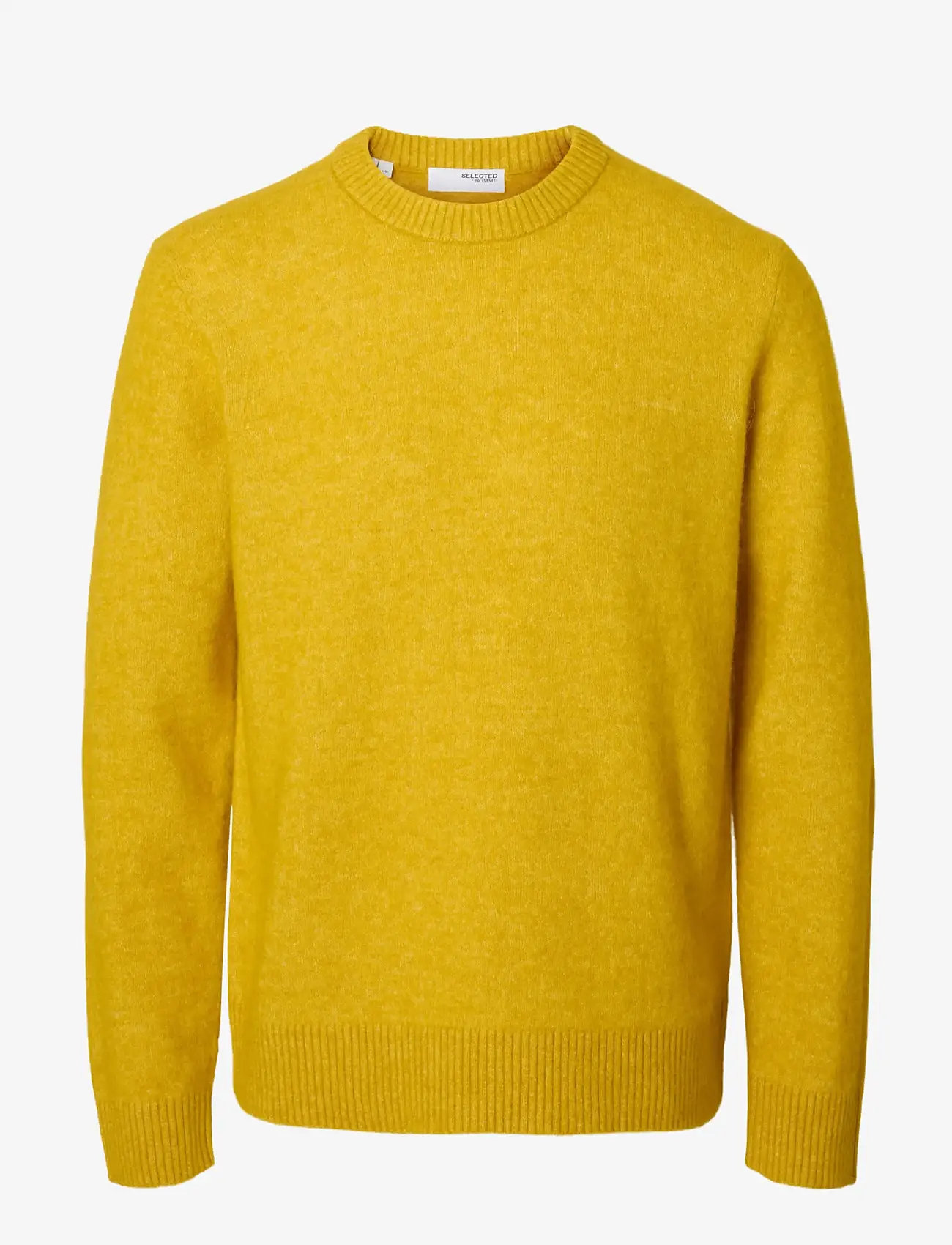 Selected - SLMRAI LS KNIT CREW NECK NOOS - round necks - gold flake - 1