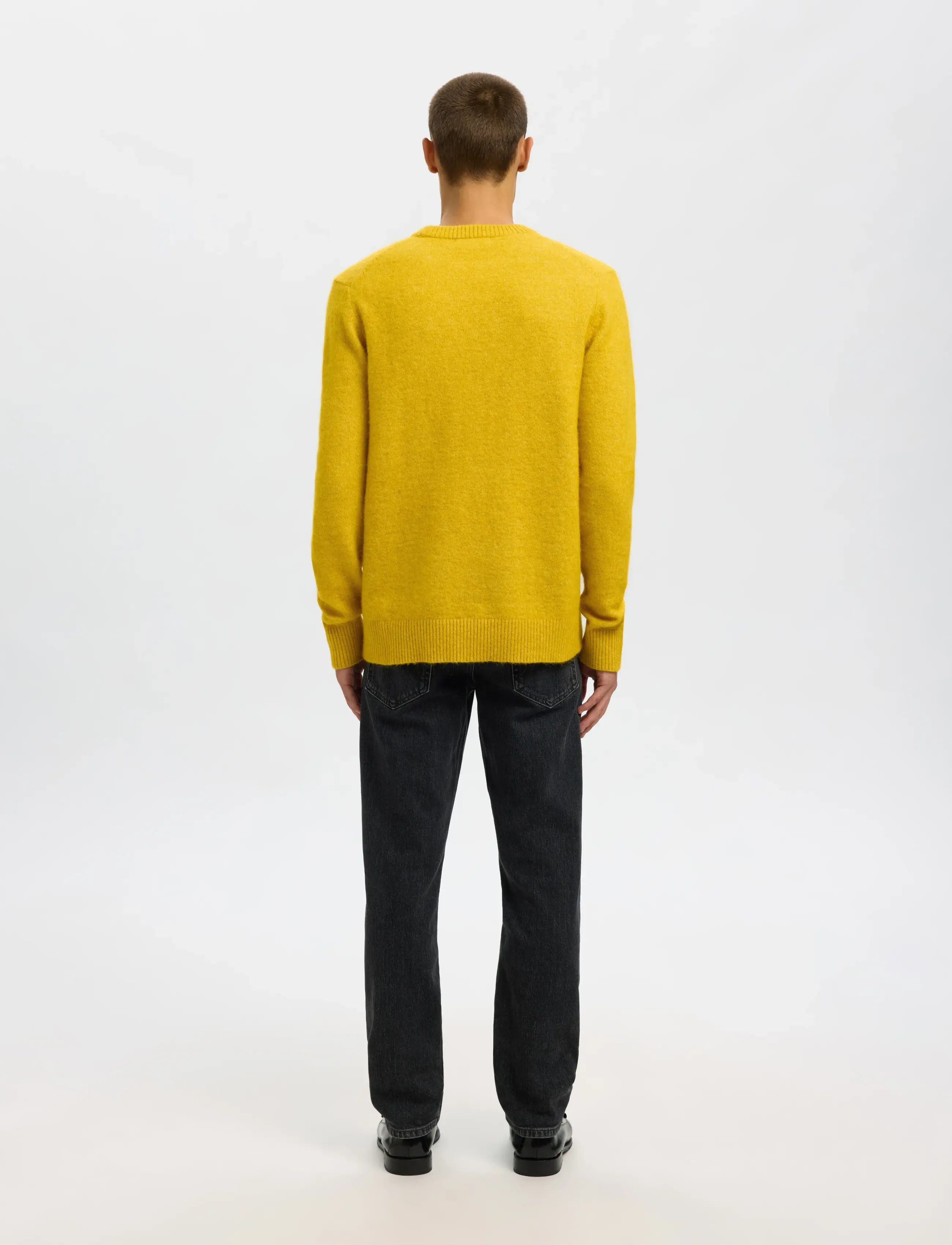 Selected - SLMRAI LS KNIT CREW NECK NOOS - rund hals - gold flake - 2