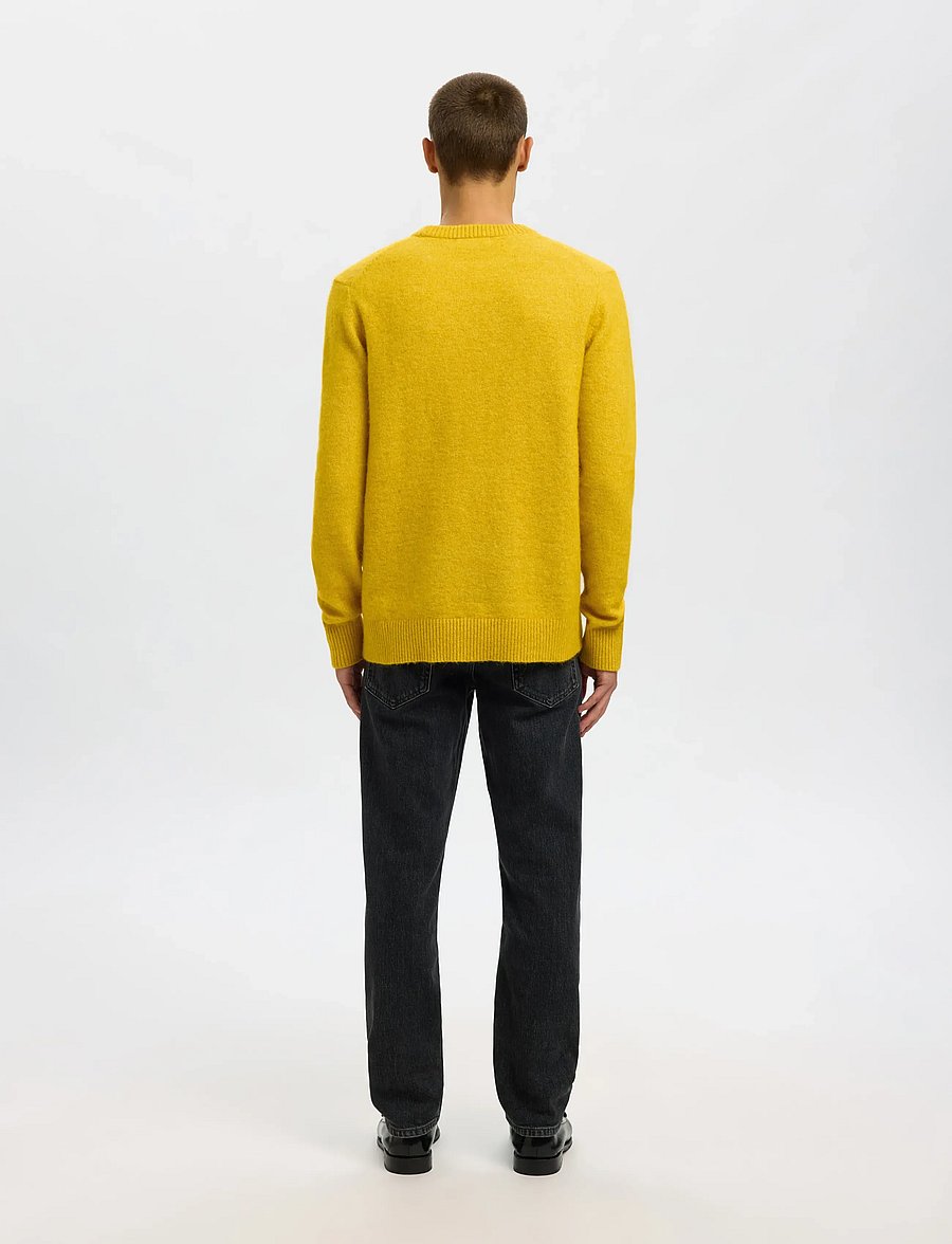 Selected - SLHRAI LS KNIT CREW NECK NOOS - round necks - gold flake - 2
