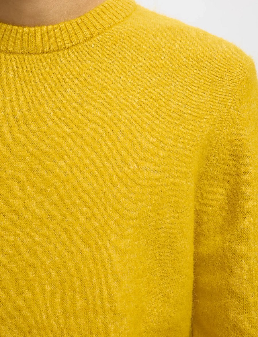 Selected - SLHRAI LS KNIT CREW NECK NOOS - round necks - gold flake - 4